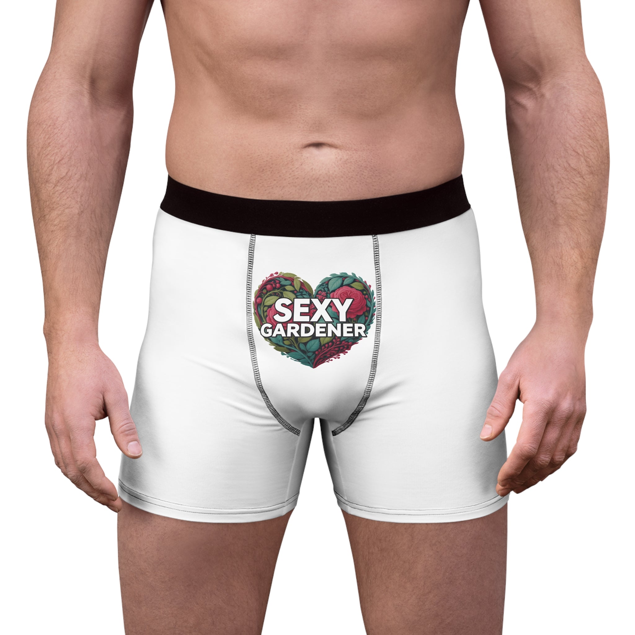 Sexy Gardener Heart Boxer Briefs — Men's Funny Gardening Underwear