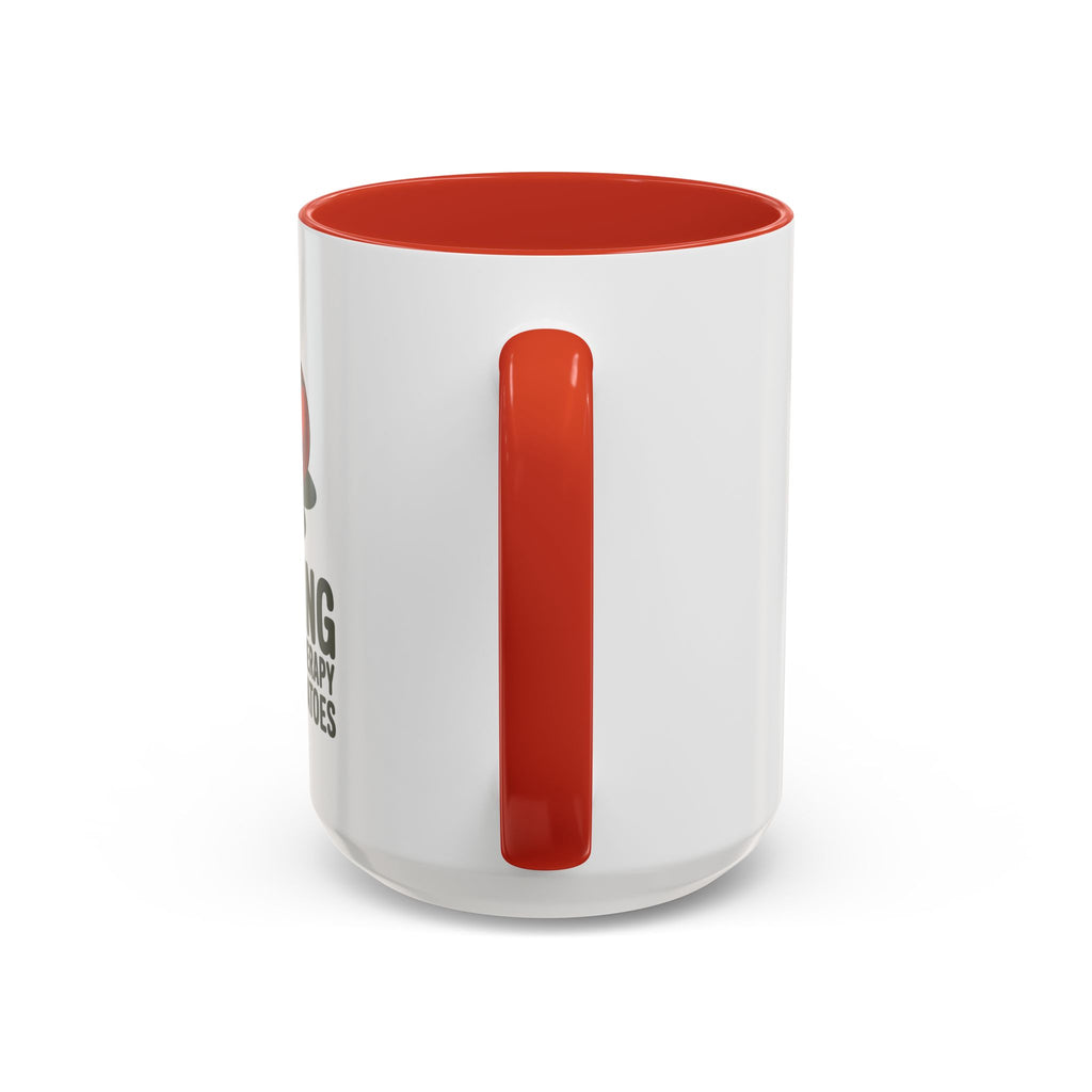 Gardening Coffee Mug – “Gardening Is Cheaper Than Therapy and You Get Tomatoes” Accent Mug