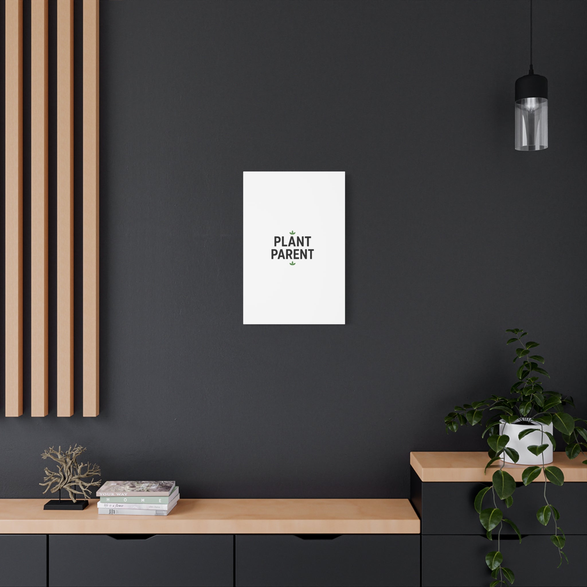 Plant Parent Canvas Wall Art — Minimalist Botanical Typography Print