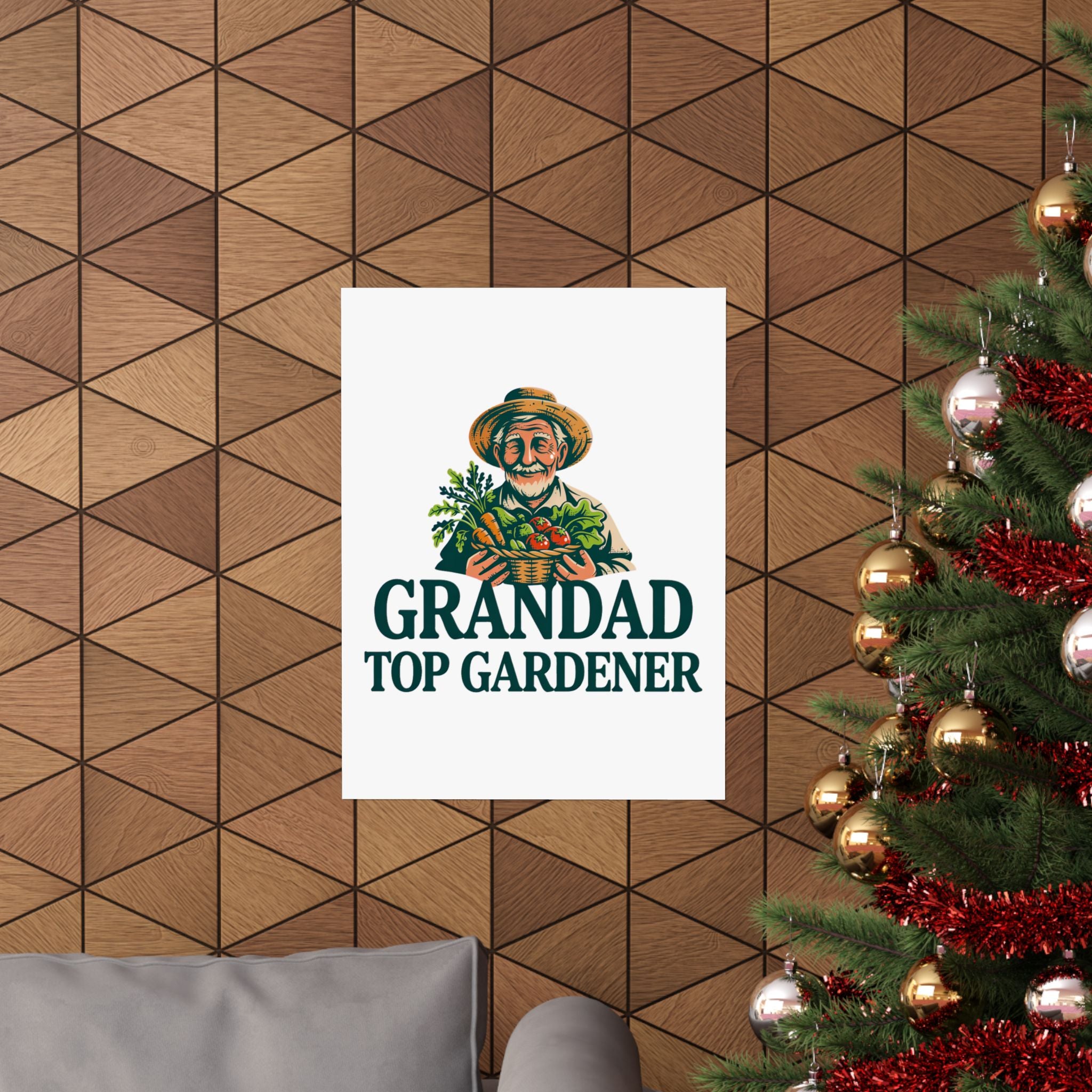 Grandad Top Gardener Poster — Matte Vertical Wall Art for Garden-Loving Grandpa