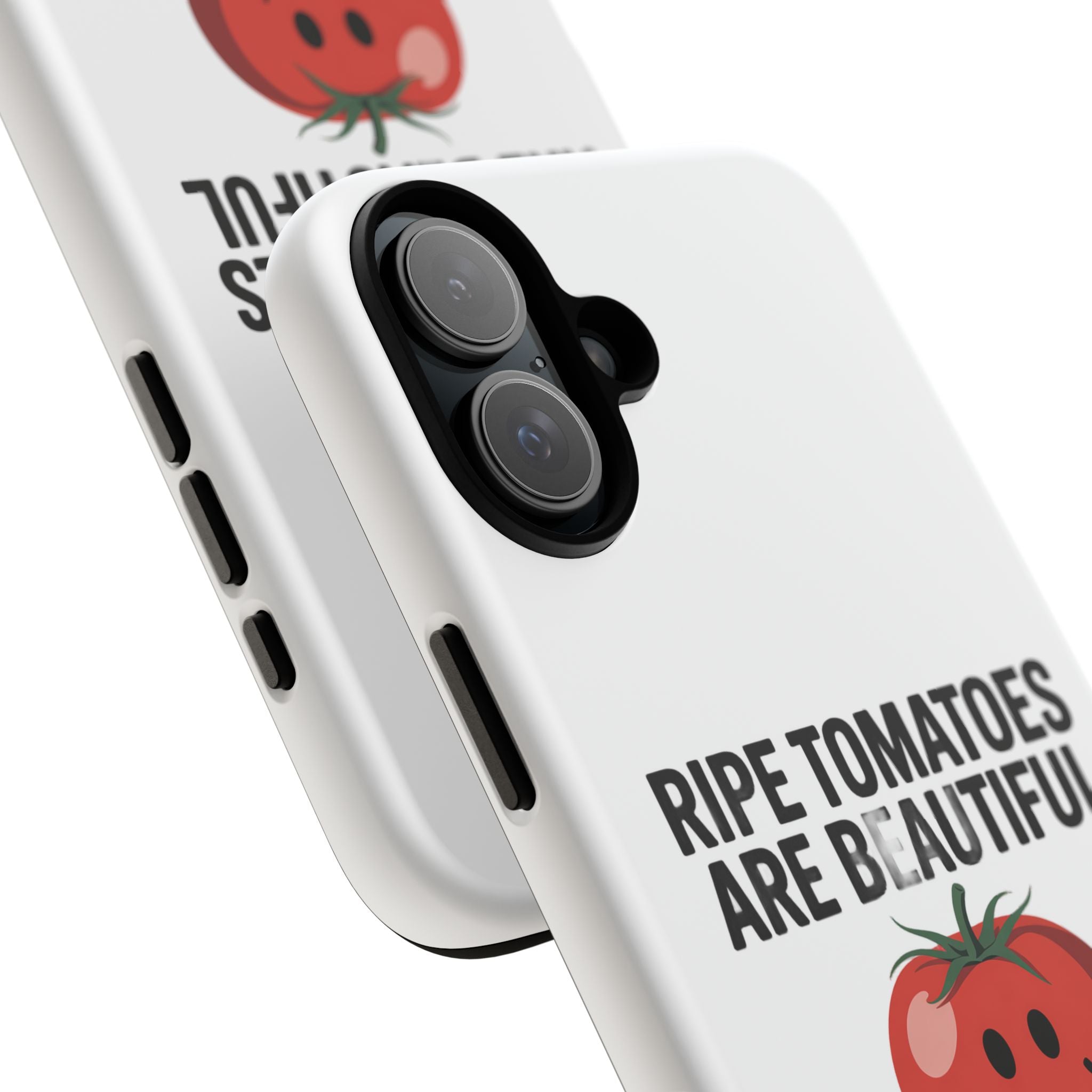 Phone Case — "Ripe Tomatoes Are Beautiful" Audrey Hepburn Quote with Smiling Tomato Graphic