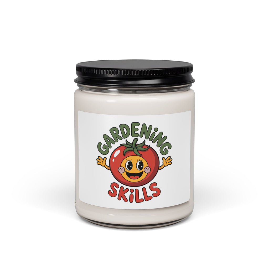 Gardening Skills Soy Candle — 9oz Scented Jar (Tomato Design)