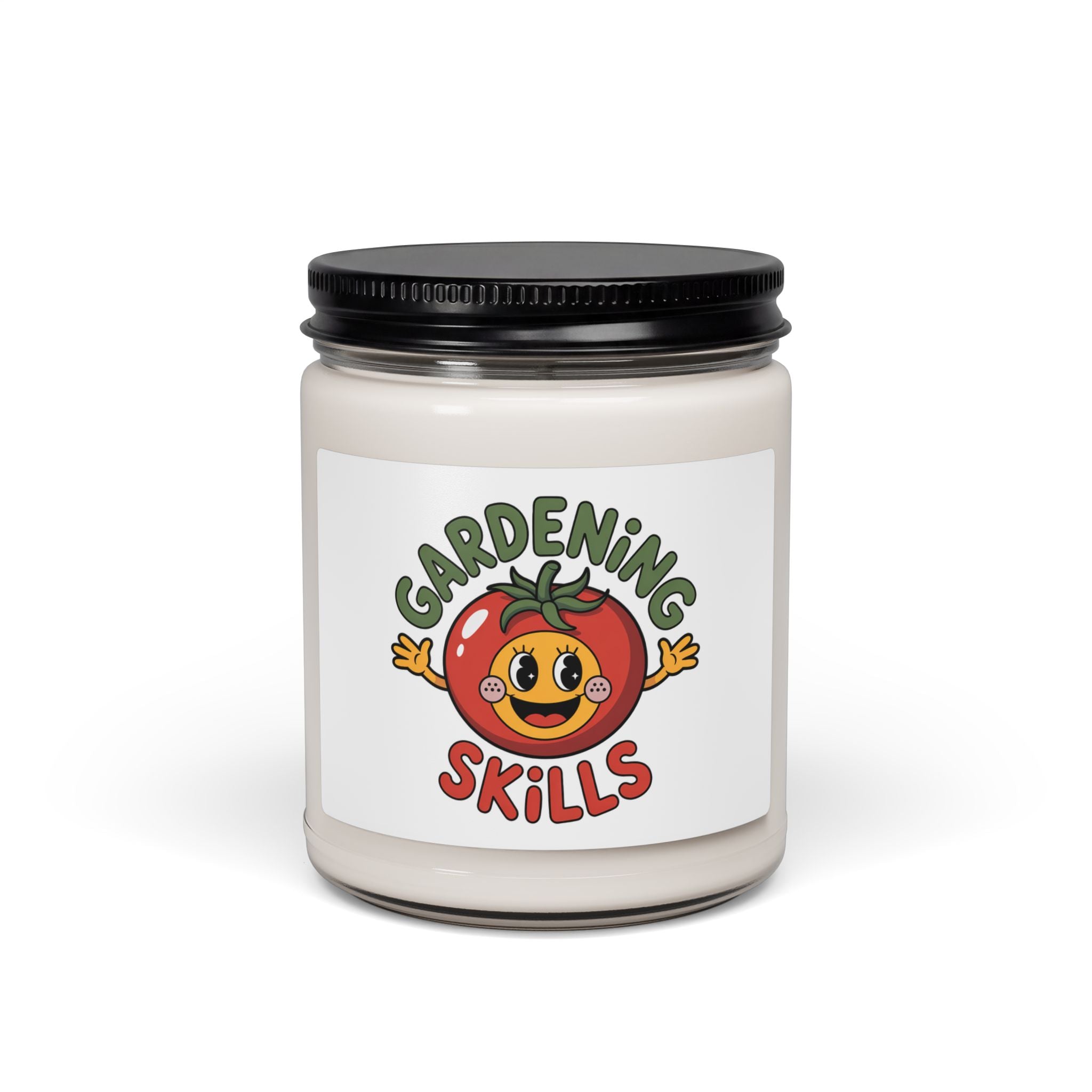 Gardening Skills Soy Candle — 9oz Scented Jar (Tomato Design)