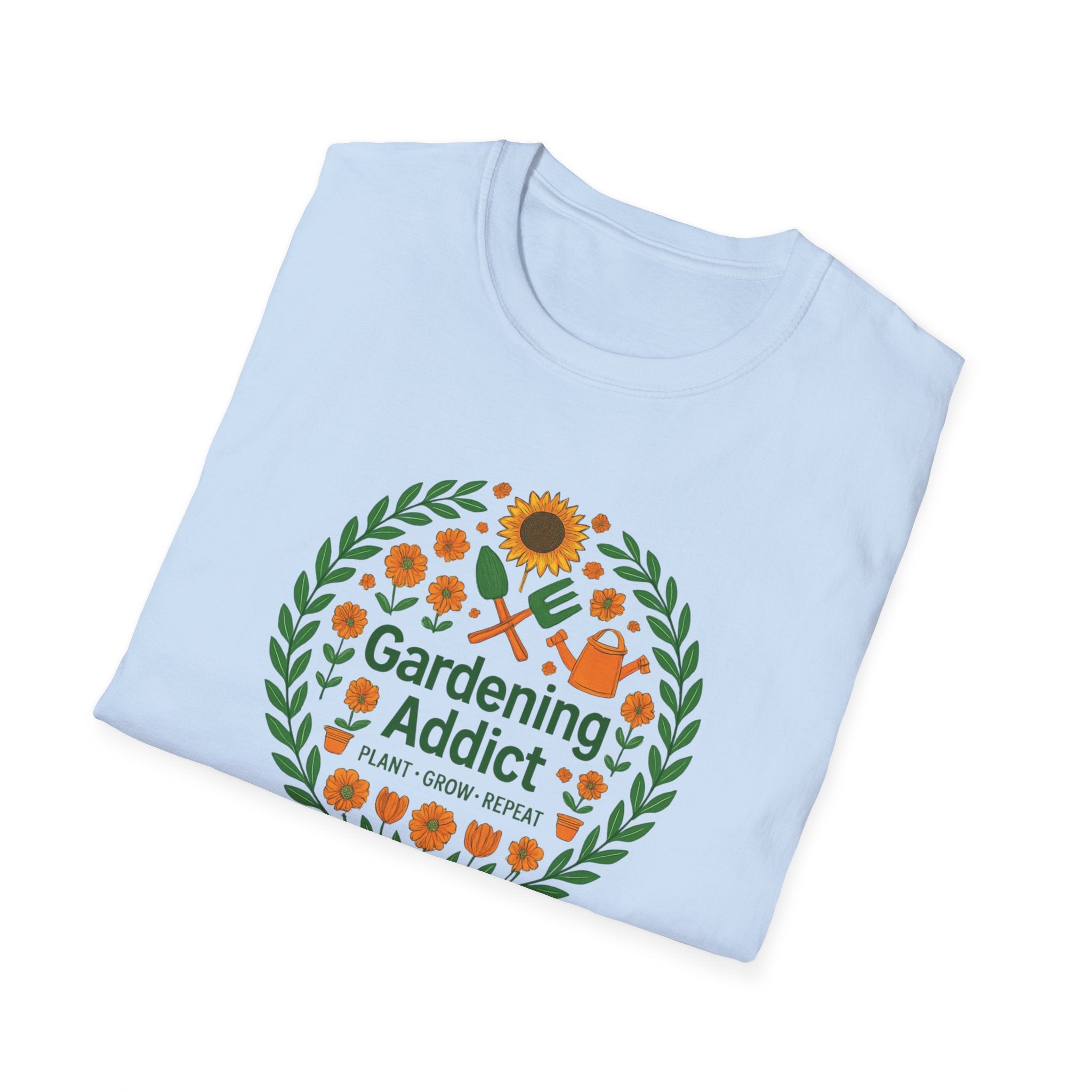 Gardening Addict T-Shirt — Plant Grow Repeat Graphic Tee