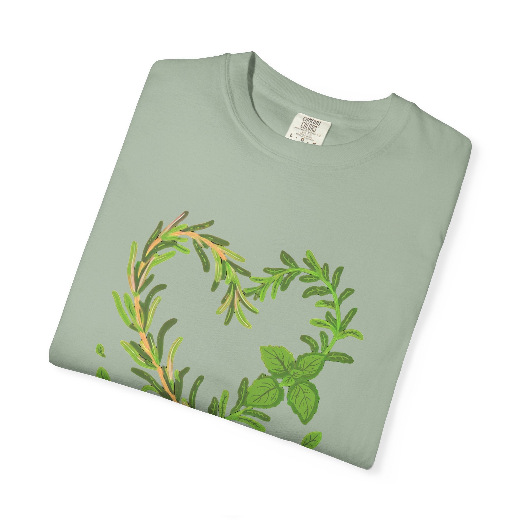 Herb Heart T-Shirt — "Love Herbs" Botanical Garden Tee for Plant Lovers