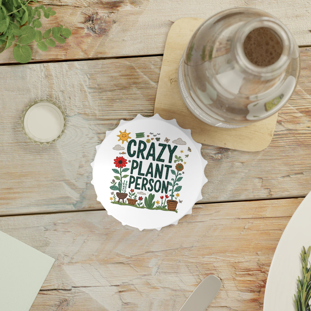 Crazy Plant Person Bottle Opener – Cute Garden Lover Fridge-Magnet Opener