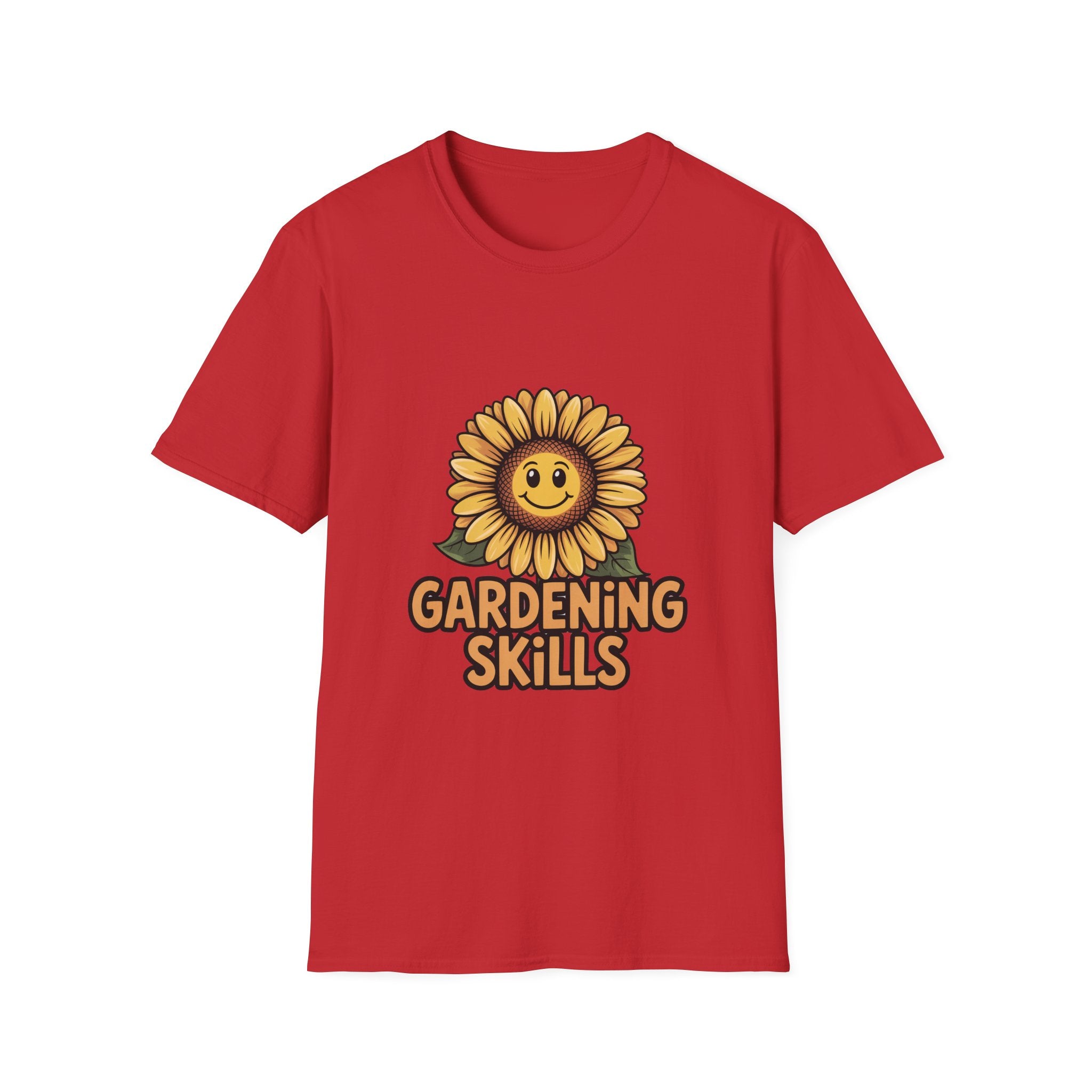 Gardening Skills T-Shirt — Cute Smiling Sunflower Garden Tee
