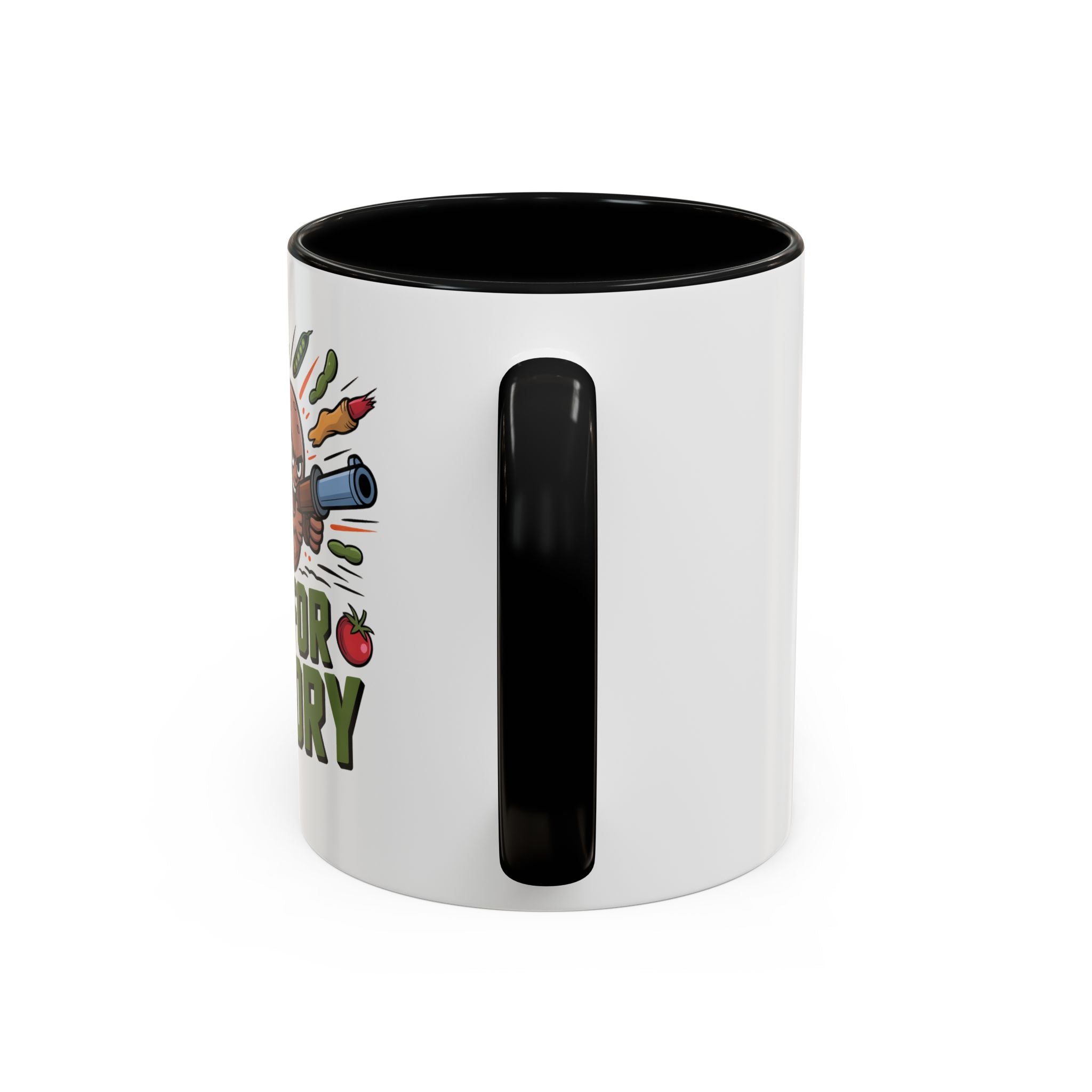 Dig For Victory Coffee Mug — Garden Veggie Cartoon Accent Mug (11/15oz)