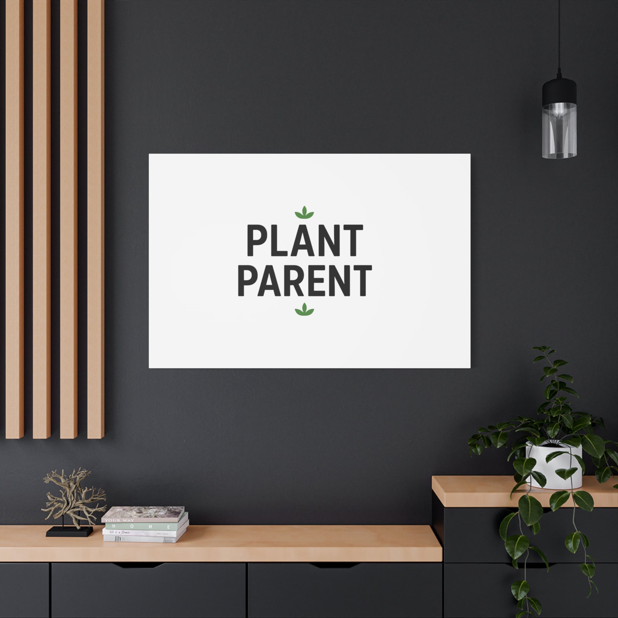 Plant Parent Canvas Wall Art — Minimalist Botanical Typography Print