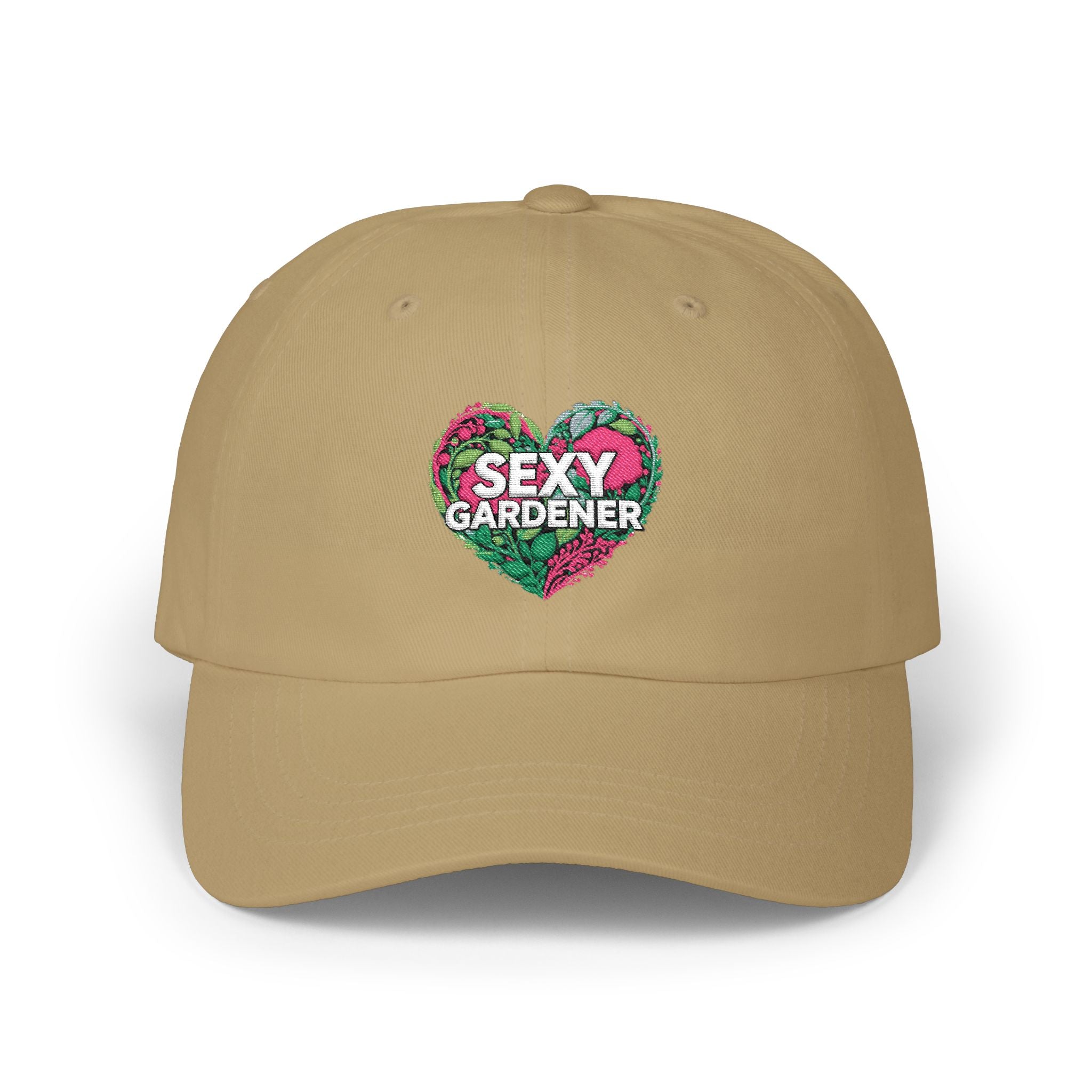 Classic Dad Cap — "Sexy Gardener" Floral Heart Embroidered Hat