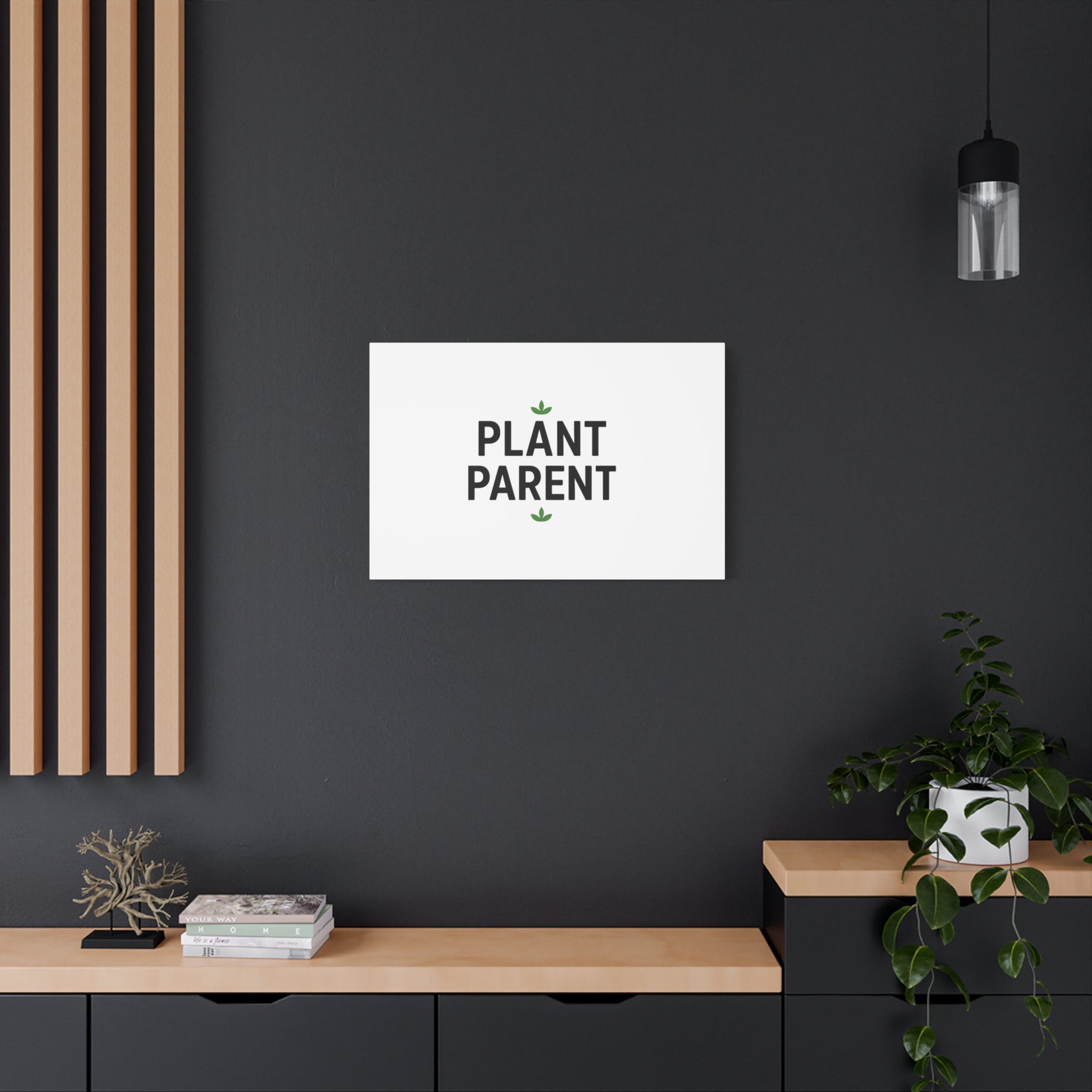 Plant Parent Canvas Wall Art — Minimalist Botanical Typography Print
