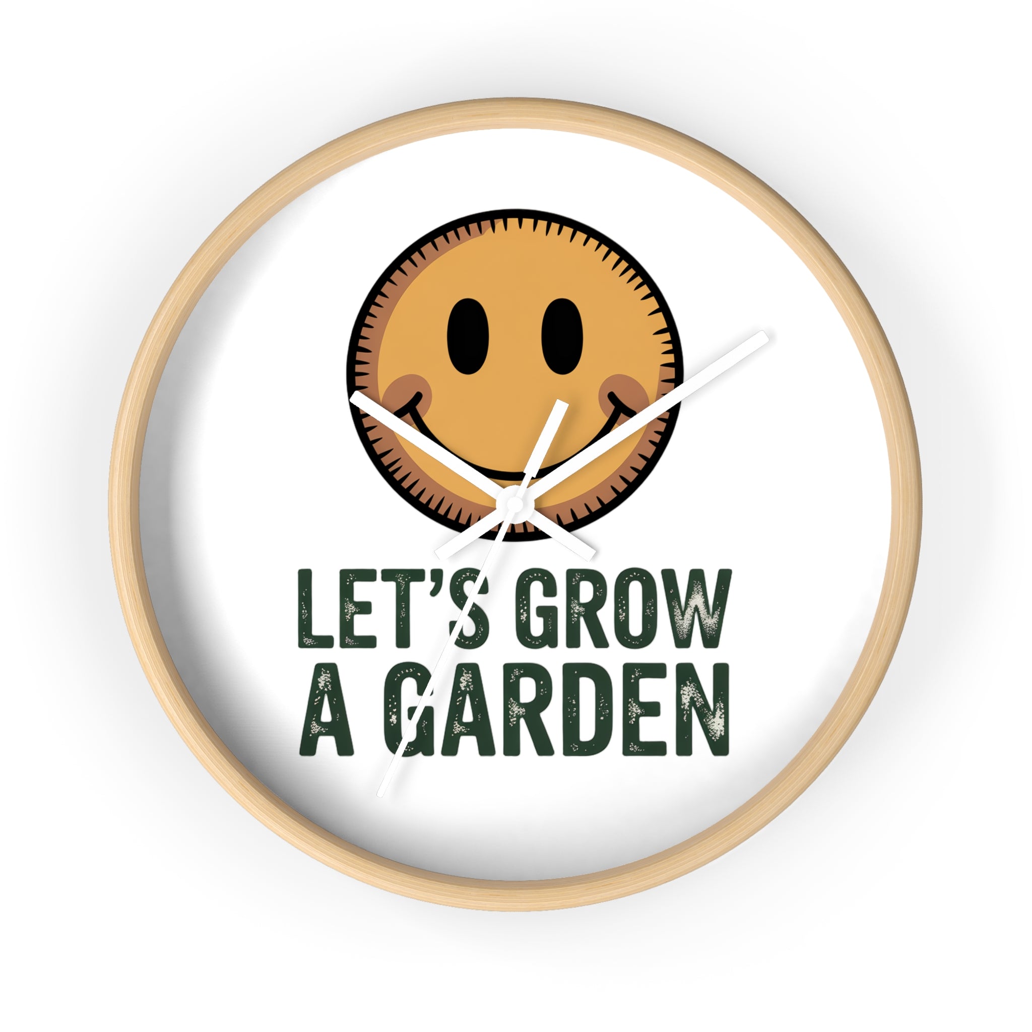 Garden Smile Wall Clock – "Let's Grow a Garden" Decorative Clock for Gardeners