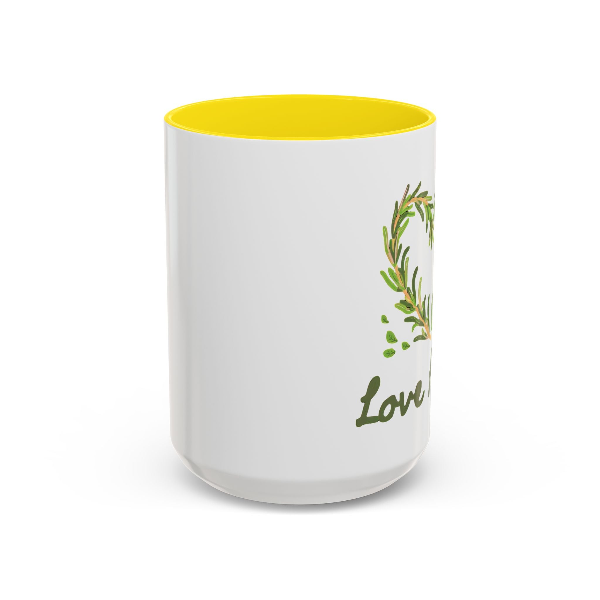 Herb Heart Accent Coffee Mug – “Love Herbs” Botanical Tea & Coffee Cup