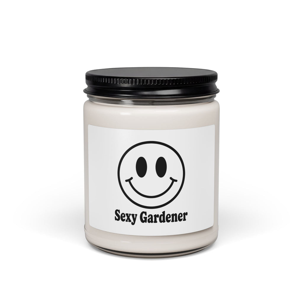Sexy Gardener Scented Soy Candle — 9oz Smiley Label Gift for Gardeners