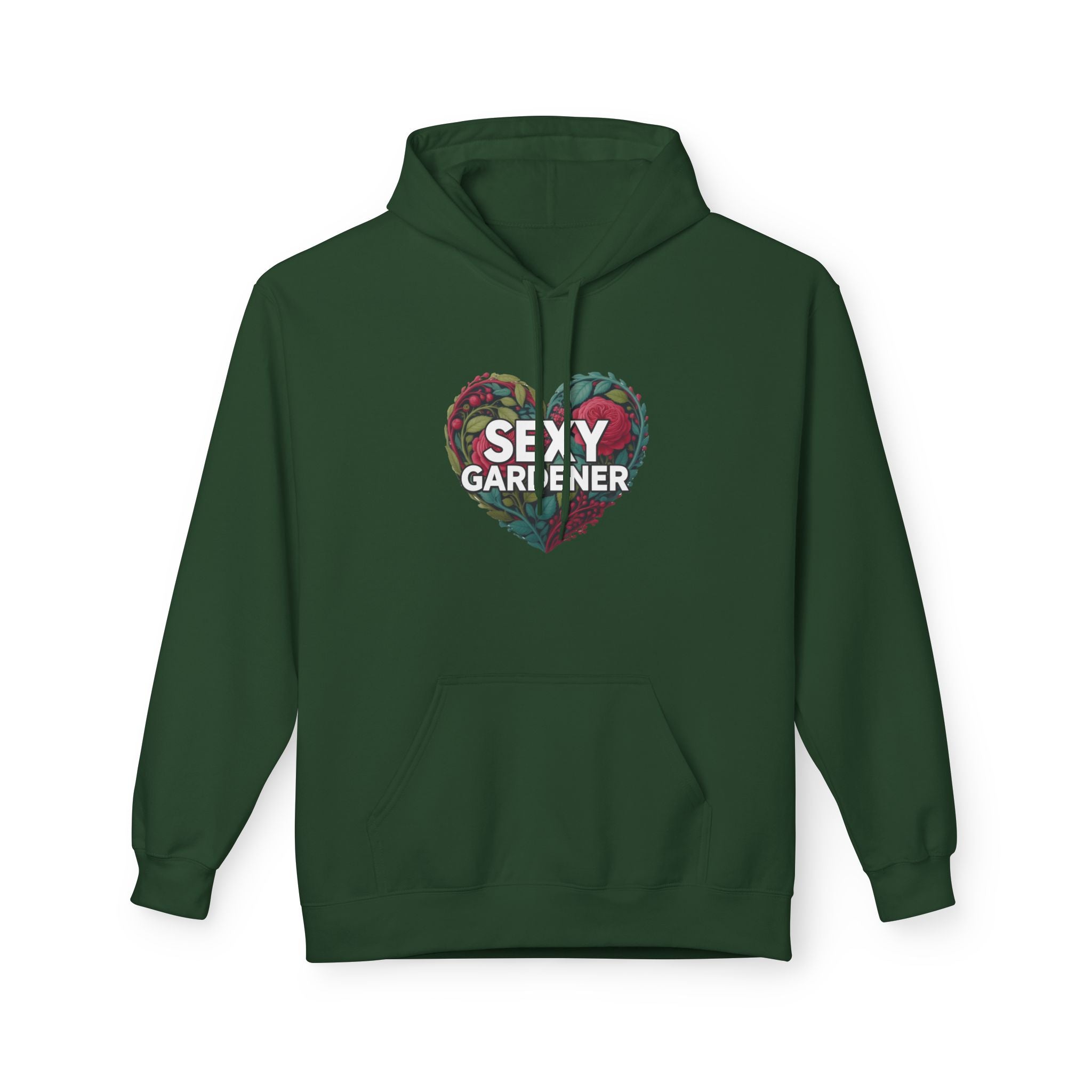 Sexy Gardener Heart Hoodie - Floral Split Heart Graphic Sweatshirt