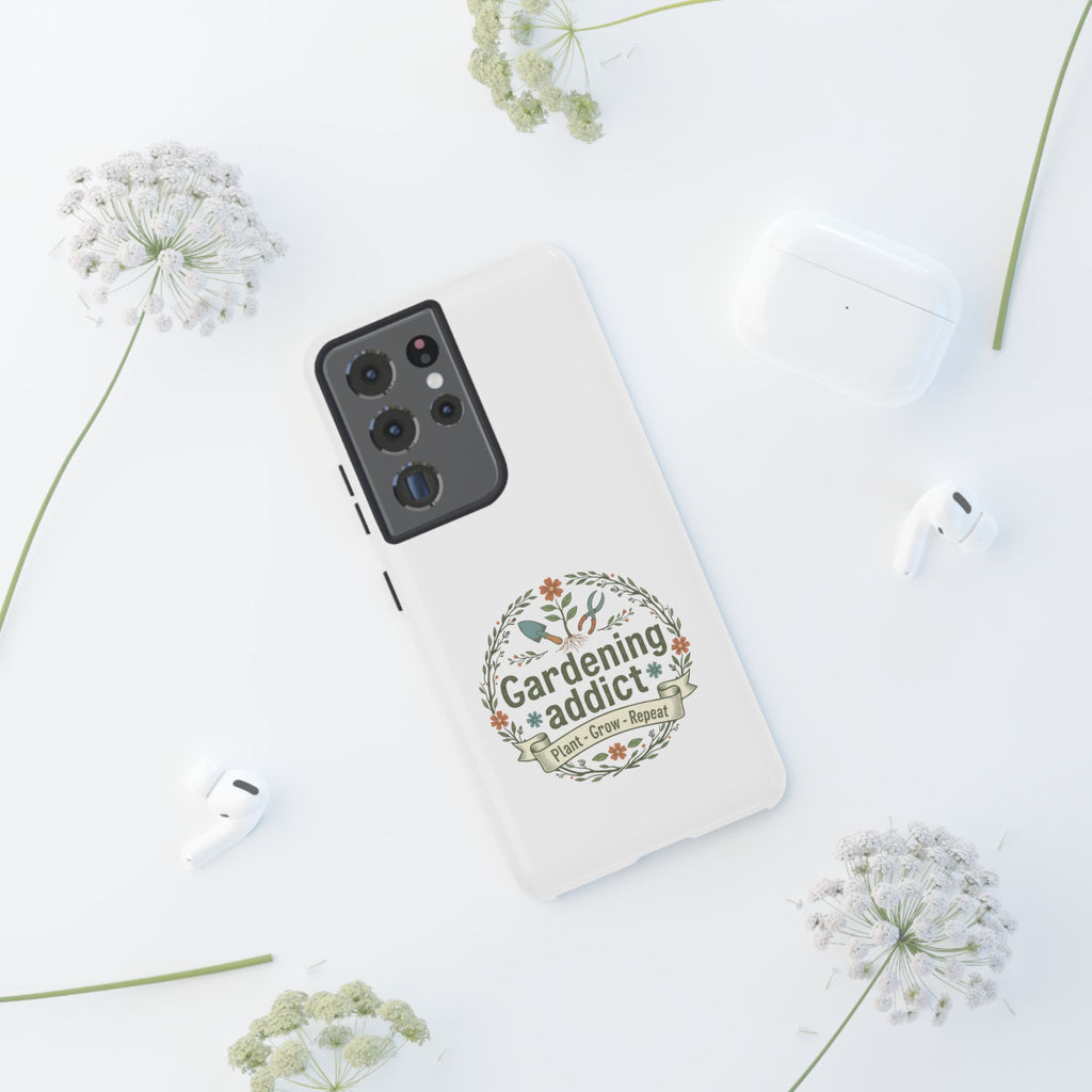 Phone Case — Gardening Addict "Plant • Grow • Repeat" Floral Garden Phone Cover