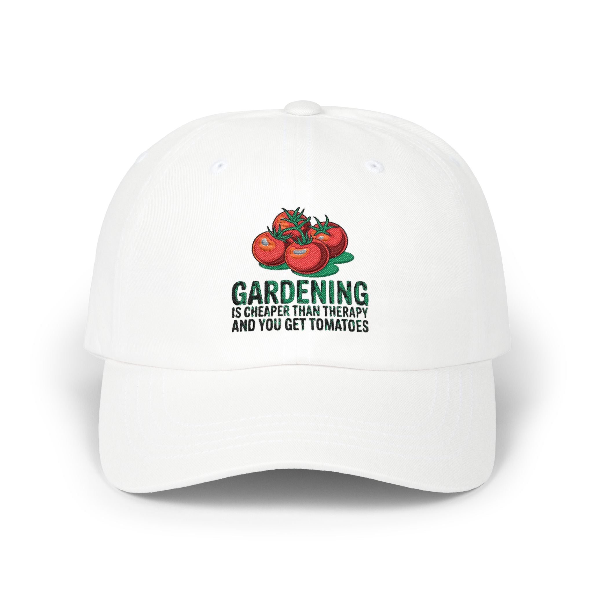 Gardening Is Cheaper Than Therapy Dad Cap — Tomato Gardeners Hat