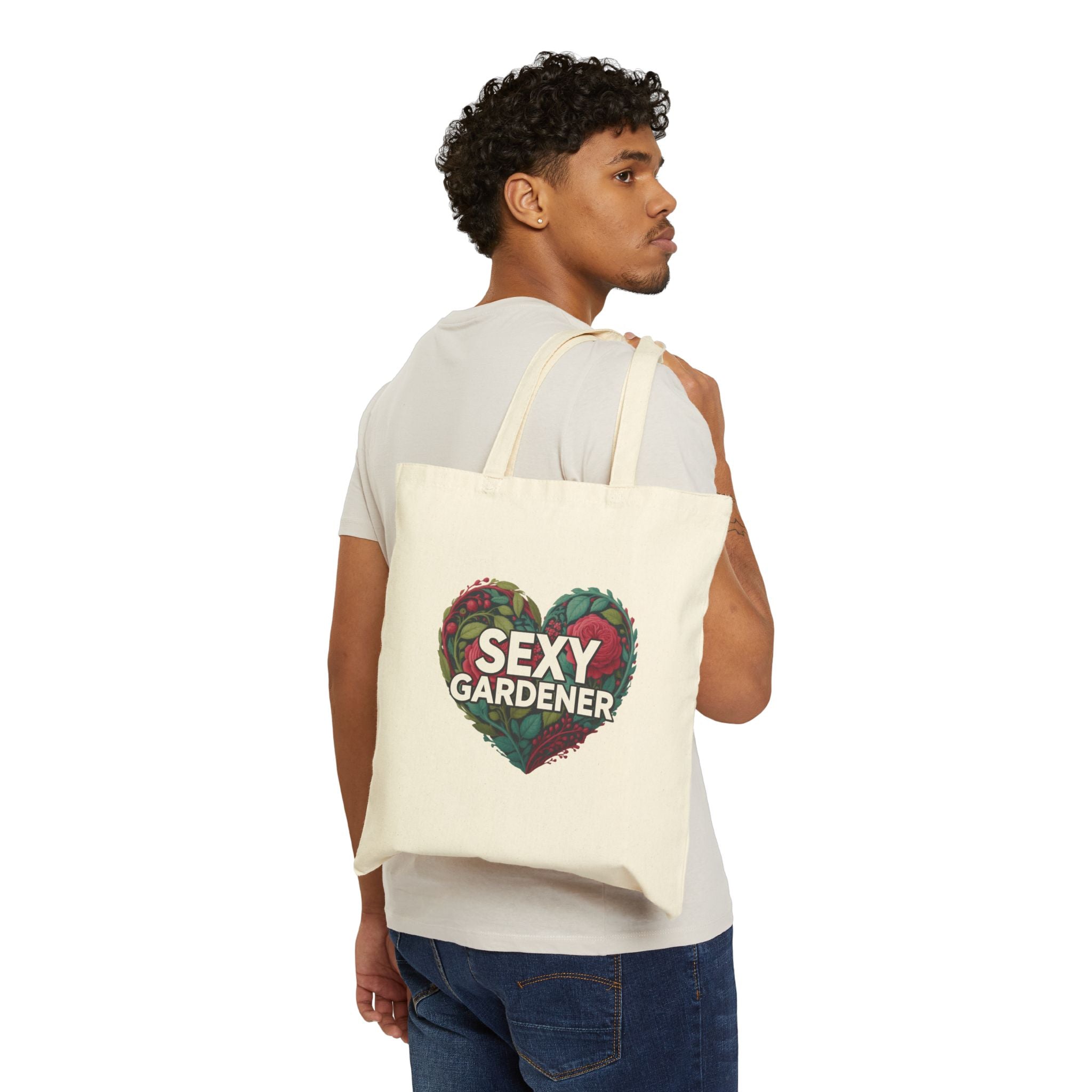 Sexy Gardener Heart Tote Bag — Cotton Garden Bag