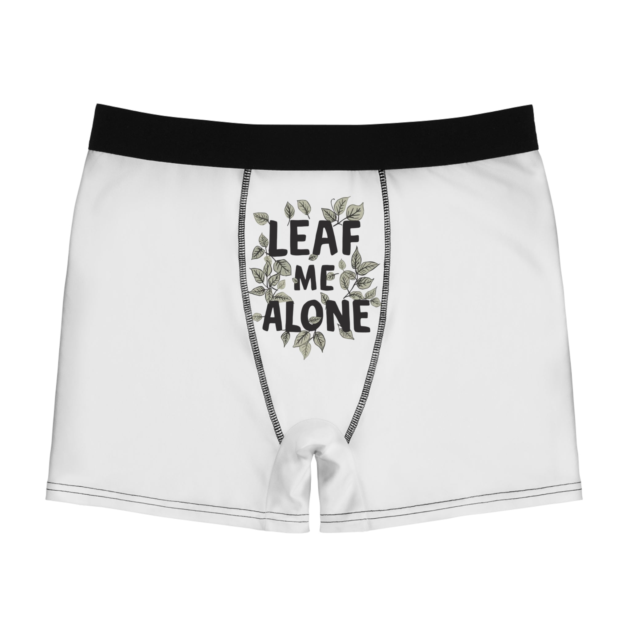 Boxer Briefs — 'Leaf Me Alone' Botanical Graphic