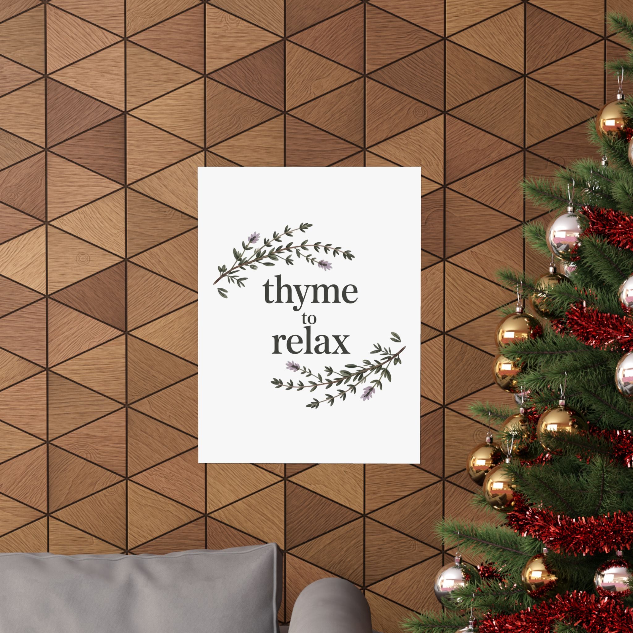 Thyme to Relax Botanical Poster — Calming Kitchen or Spa Wall Art