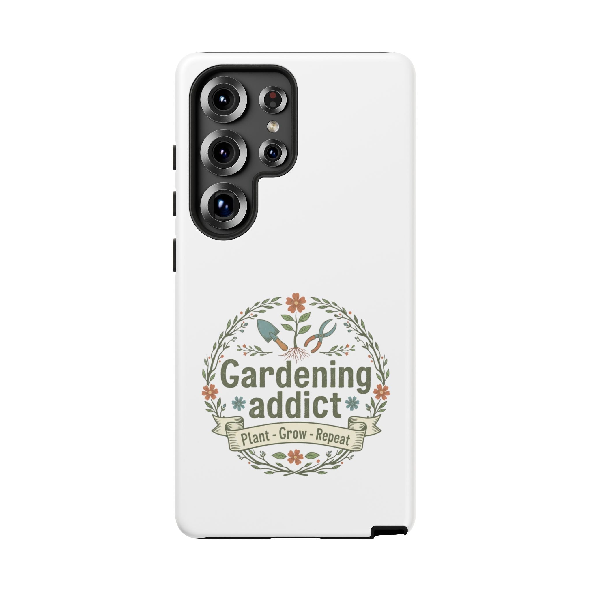 Phone Case — Gardening Addict "Plant • Grow • Repeat" Floral Garden Phone Cover