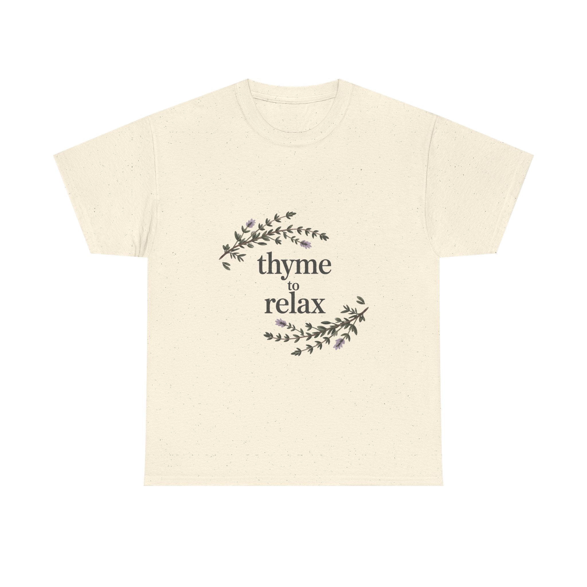 Relax Tee — “Thyme to Relax” Herbal Floral Graphic T-Shirt