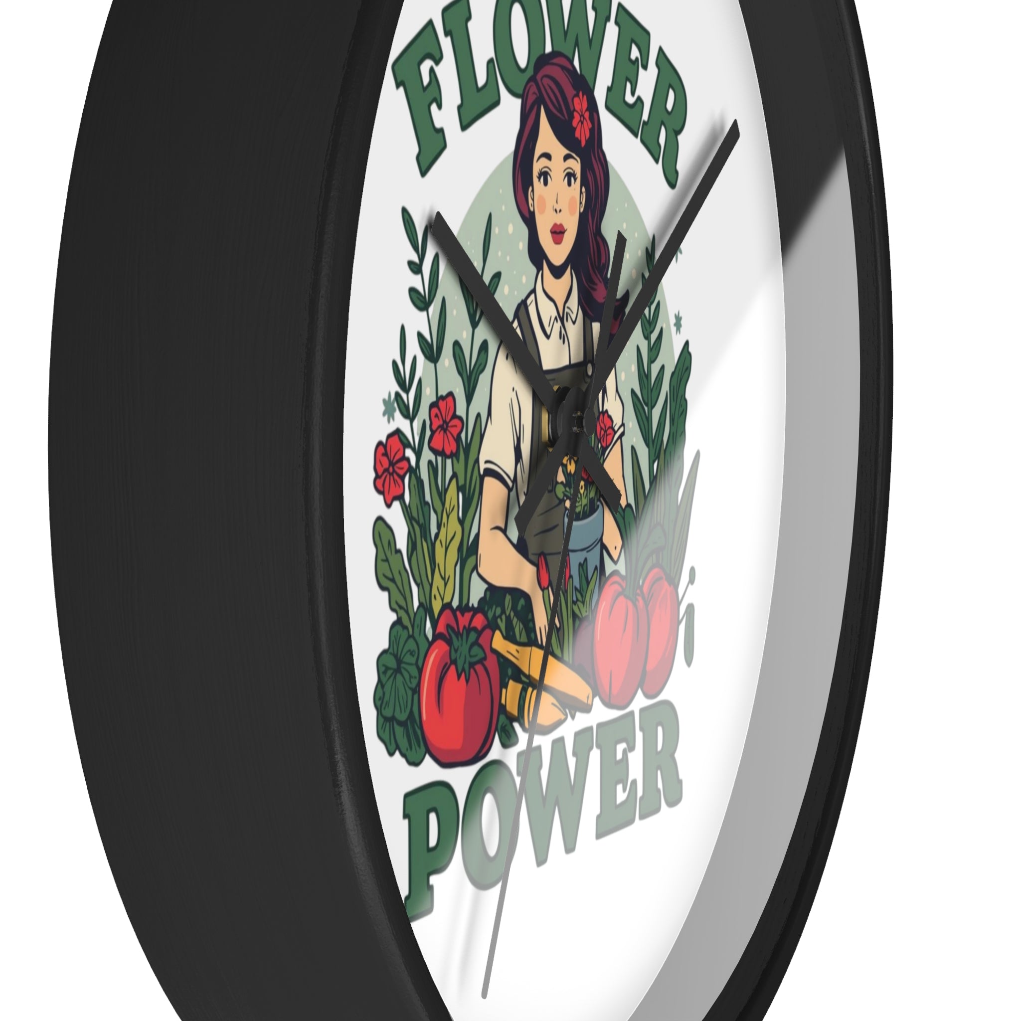 Flower Power Wall Clock - Vintage Garden Decor for Plant Lovers