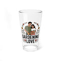 Gardening Love 16oz Mixing Glass – Floral Couple Illustration