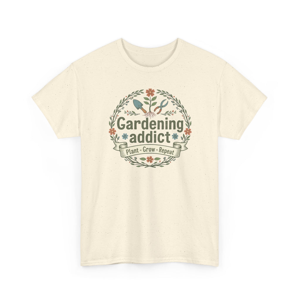 Gardening Addict T-Shirt — Plant Grow Repeat Floral Tee for Gardeners