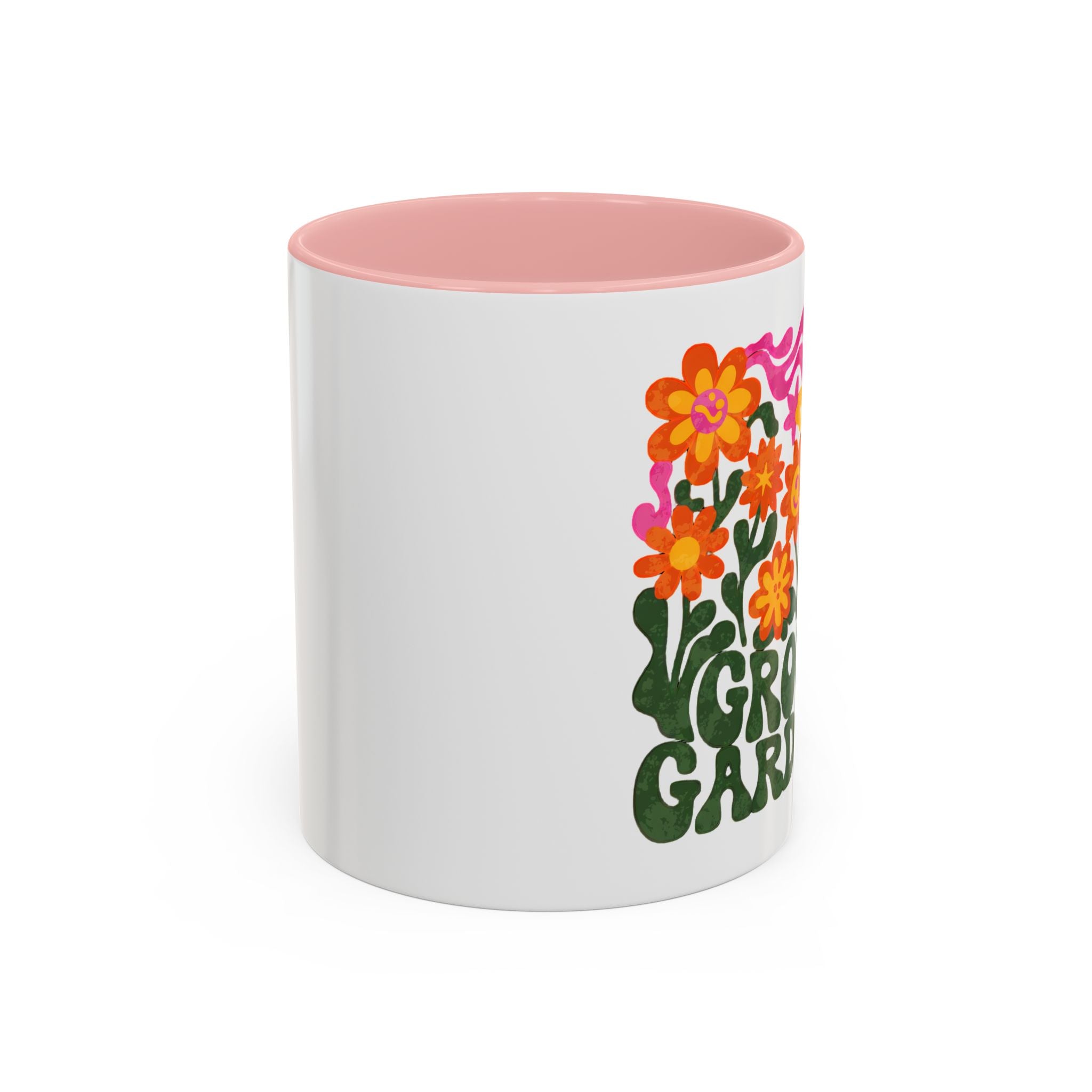 Groovy Gardener Accent Coffee Mug — Retro Floral Plant Lover Gift