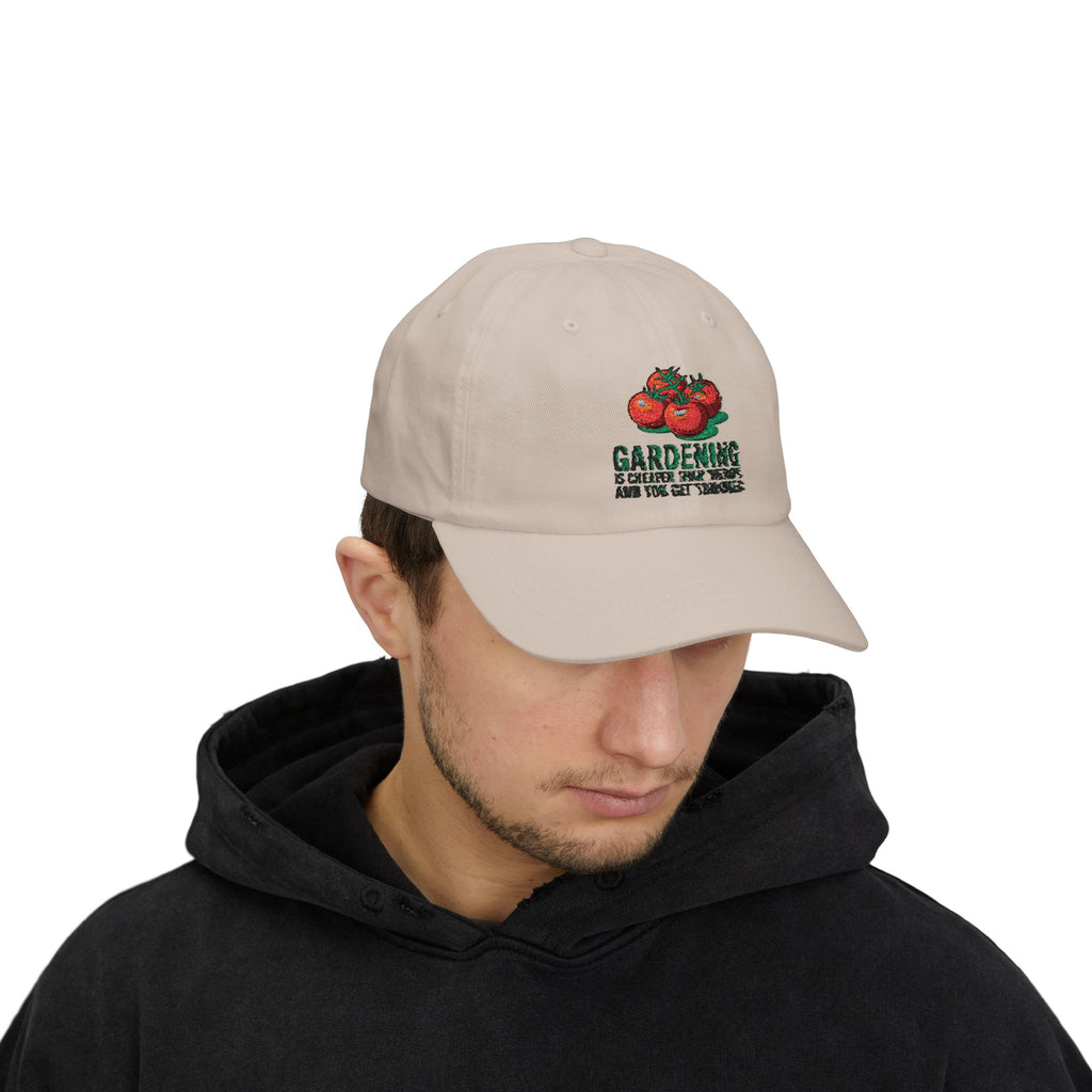 Gardening Is Cheaper Than Therapy Dad Cap — Tomato Gardeners Hat