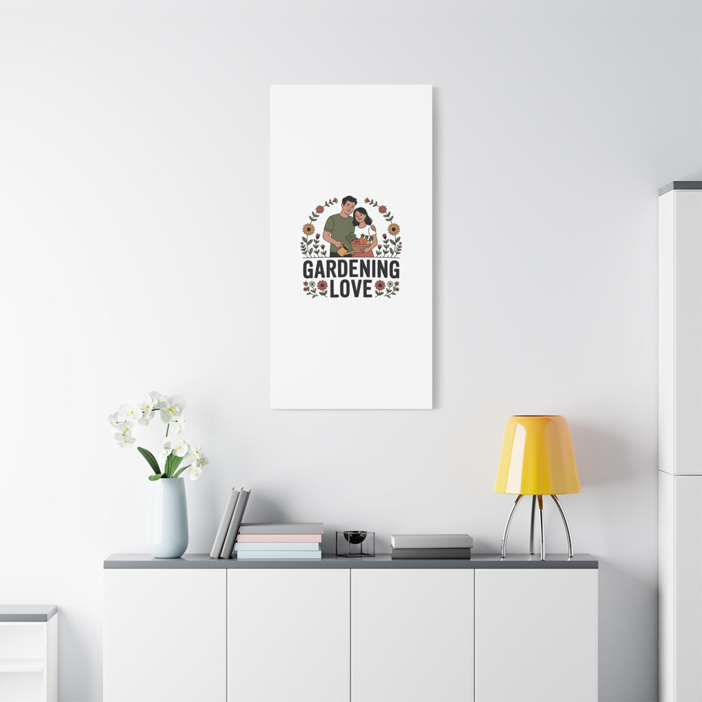 Gardening Love Canvas Print — Couple Gardening Wall Art