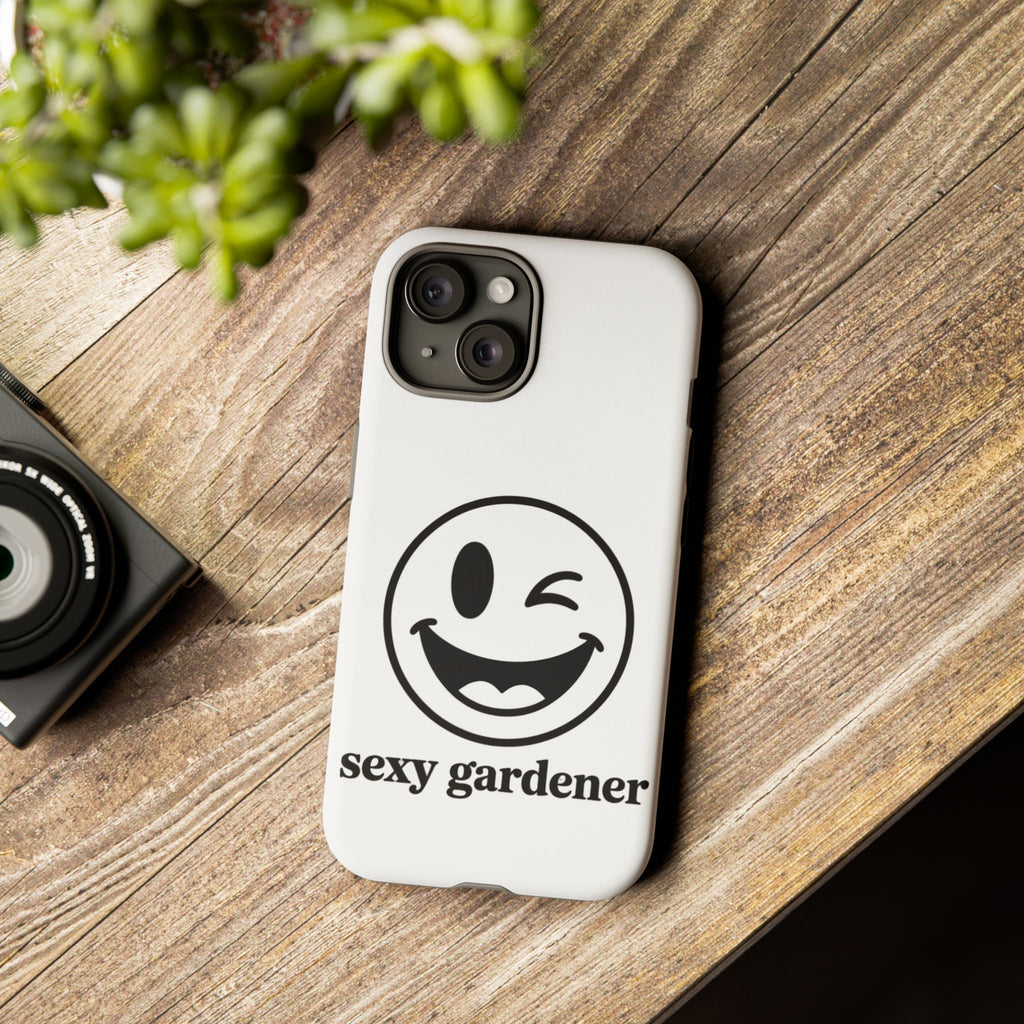 Phone Case — Winking Smiley “sexy gardener” Graphic