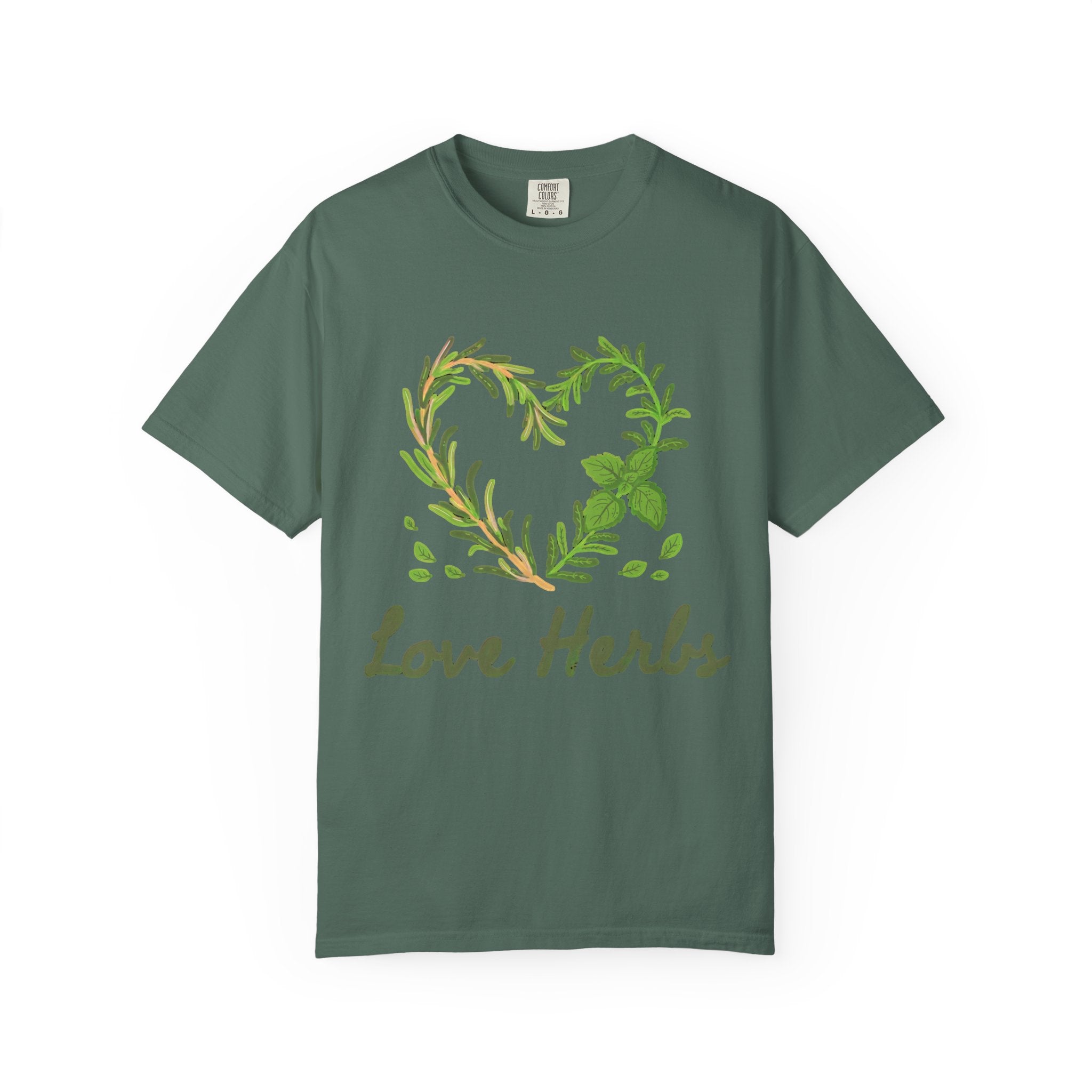 Herb Heart T-Shirt — "Love Herbs" Botanical Garden Tee for Plant Lovers
