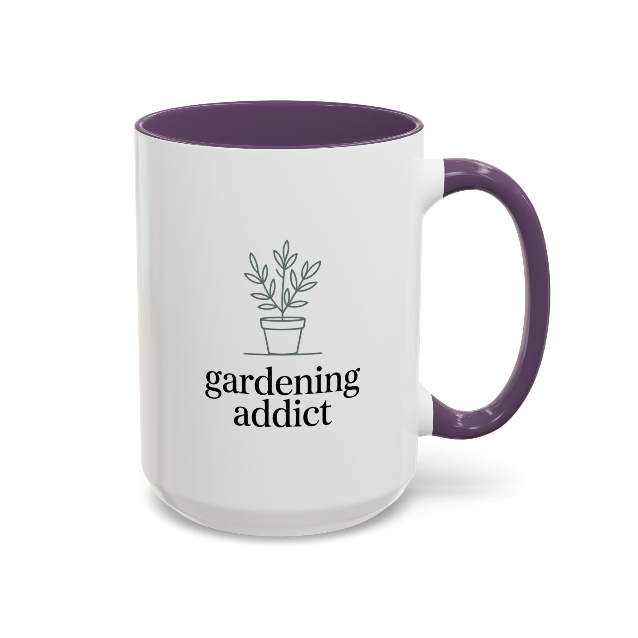 Gardening Addict Accent Coffee Mug — Plant Lover Ceramic Mug (11/15oz)