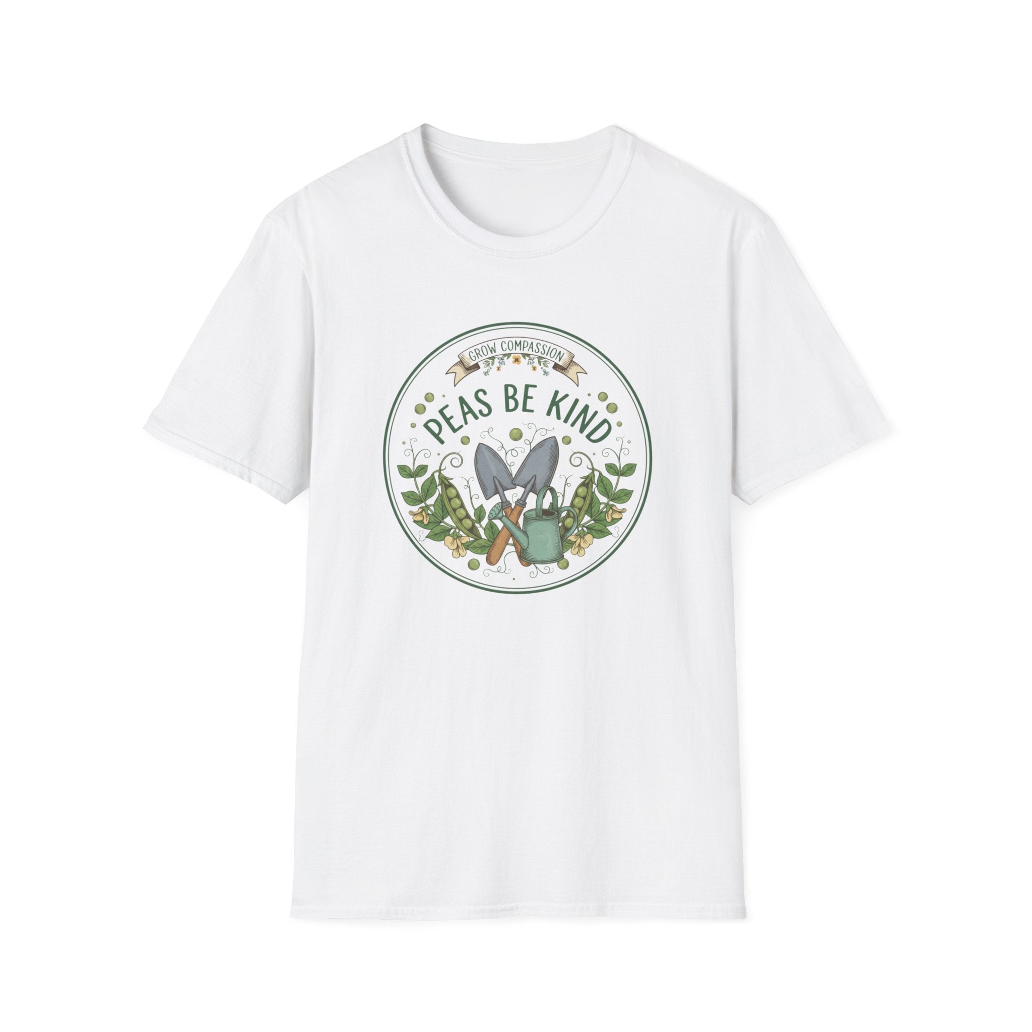 Peas Be Kind T-Shirt — Cute Garden Bunny & Peas Graphic Tee