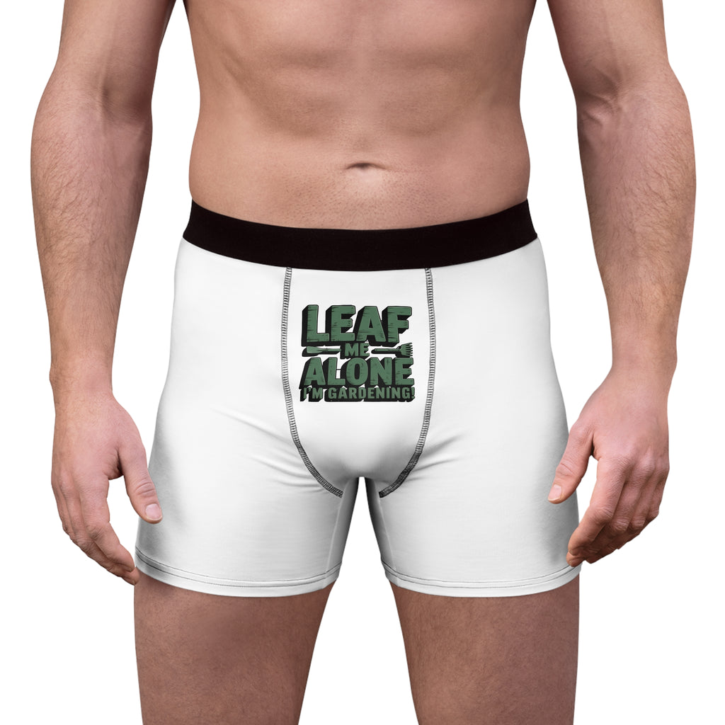 Boxer Briefs — "Leaf Me Alone I'm Gardening" Funny Gardening Men’s Underwear