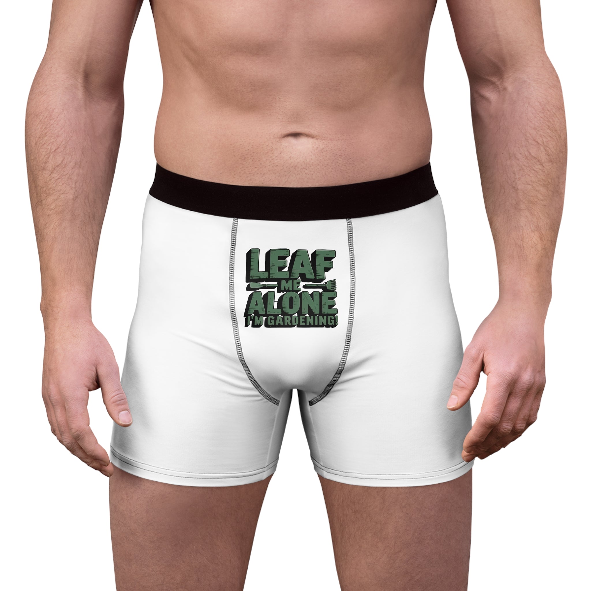 Boxer Briefs — "Leaf Me Alone I'm Gardening" Funny Gardening Men’s Underwear