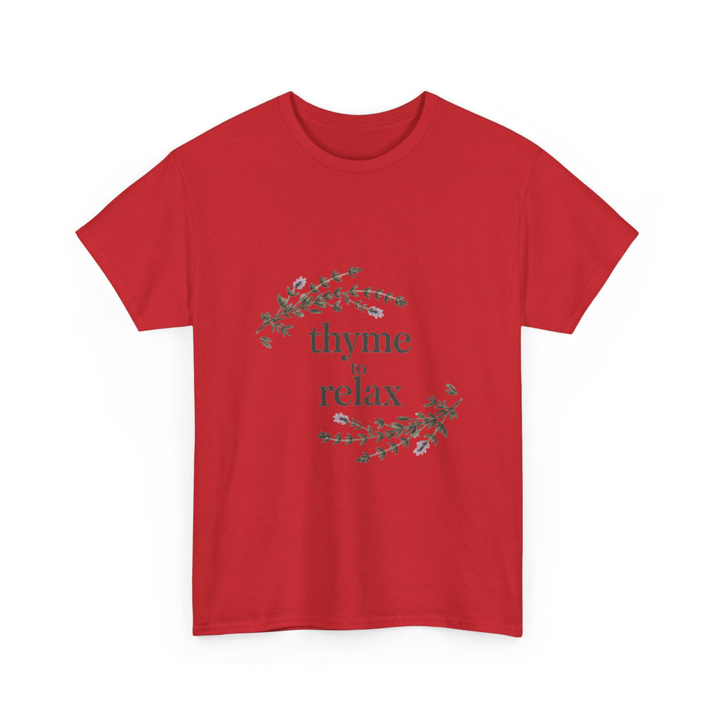 Relax Tee — “Thyme to Relax” Herbal Floral Graphic T-Shirt