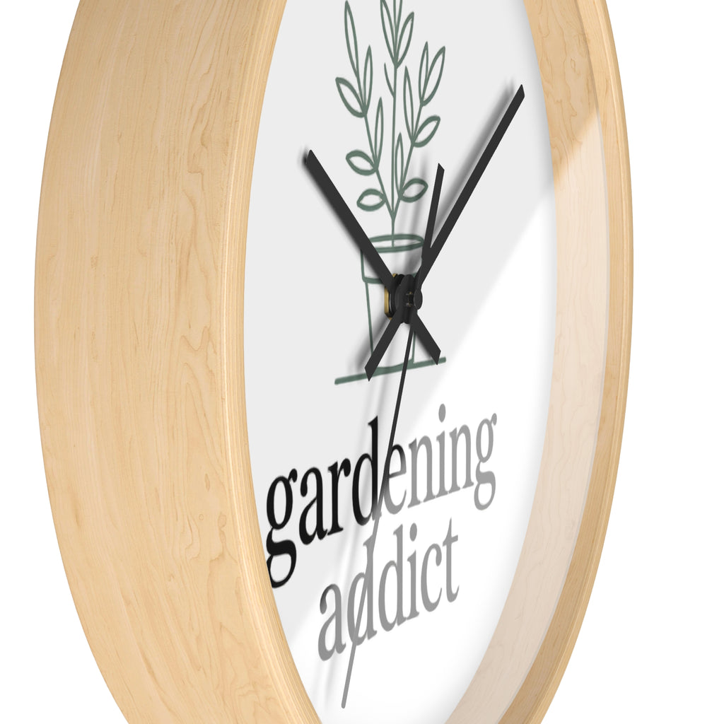 Gardening Addict Wall Clock — Minimal Plant Lover Decor