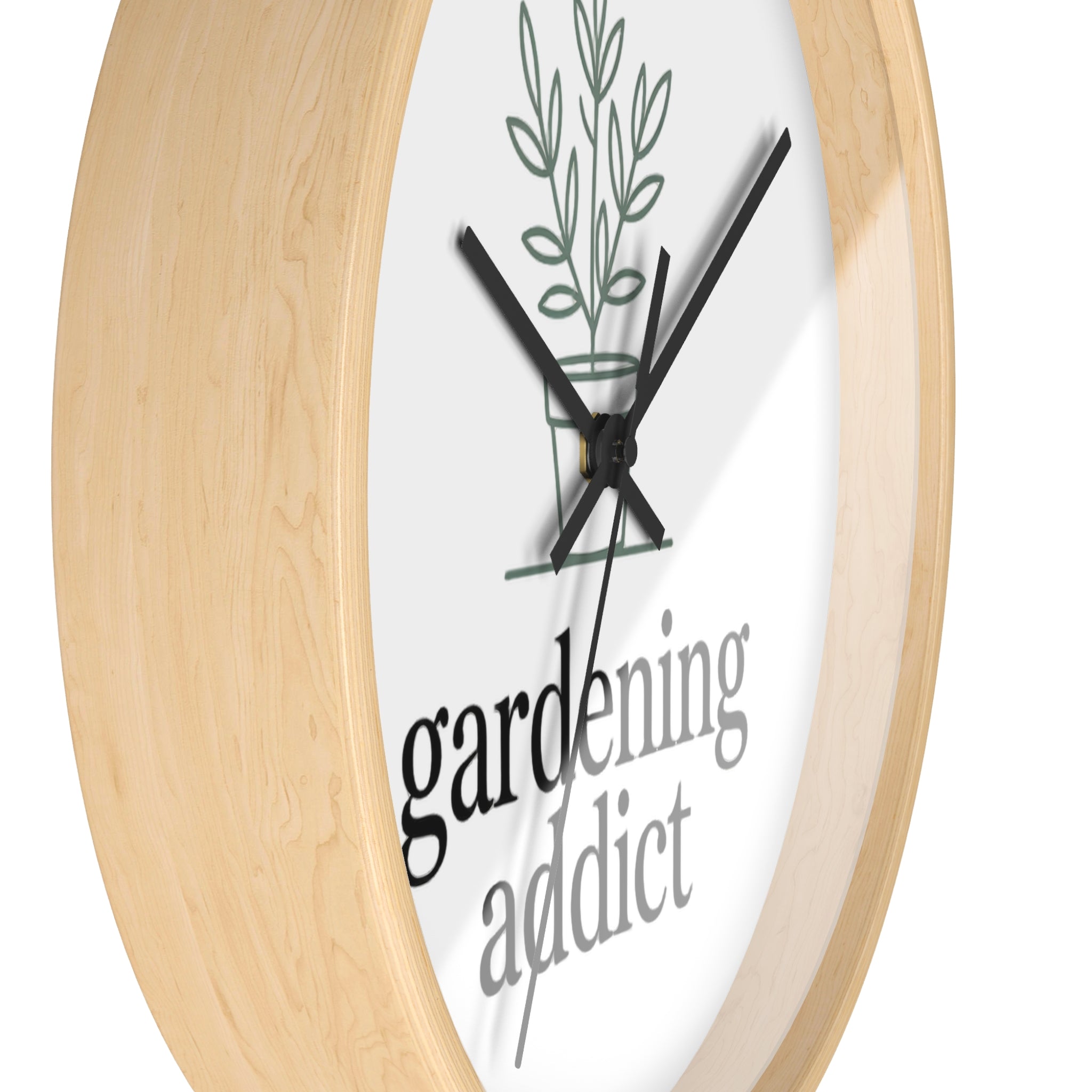 Gardening Addict Wall Clock — Minimal Plant Lover Decor