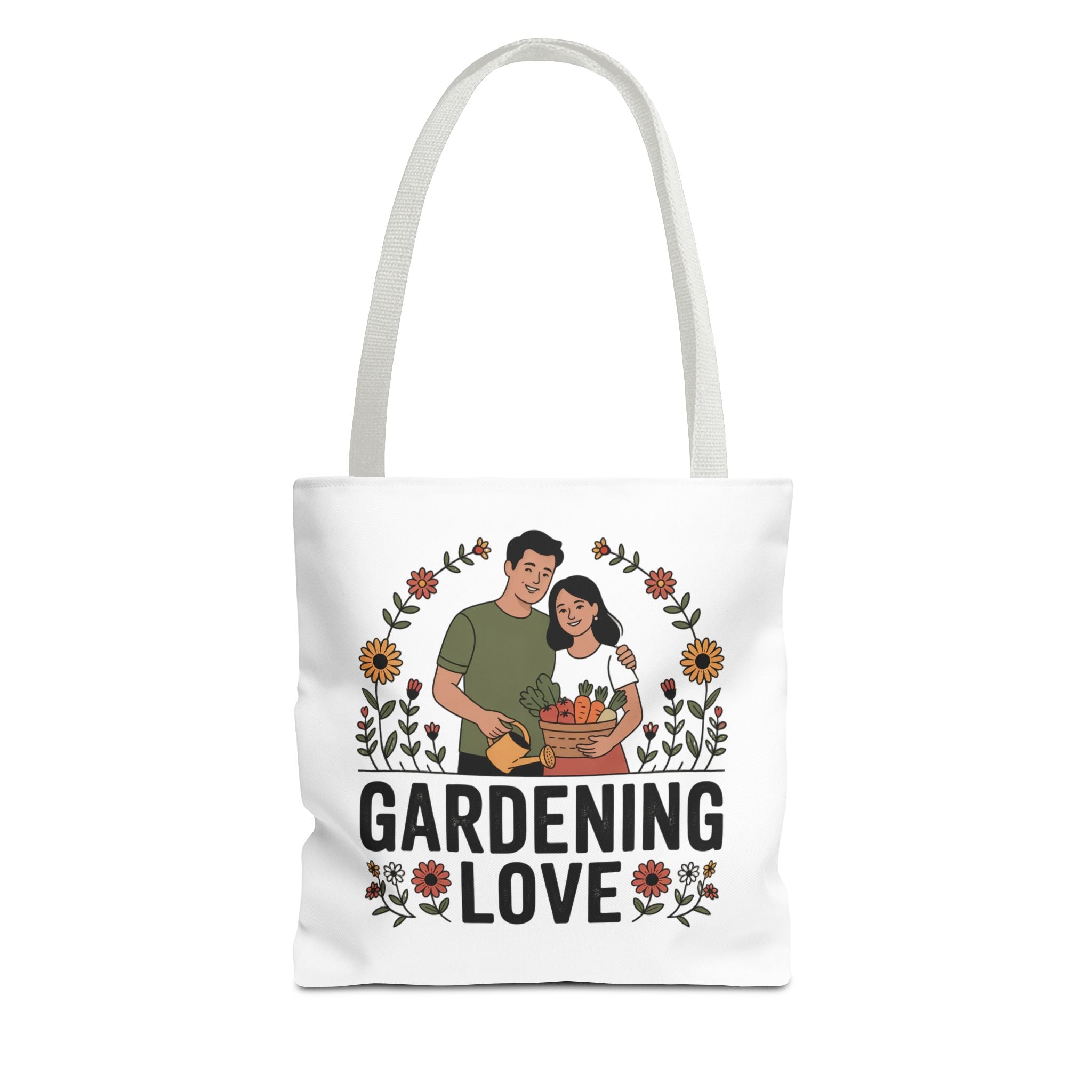 Gardening Love Tote Bag — Floral Couples Gardeners Market Bag