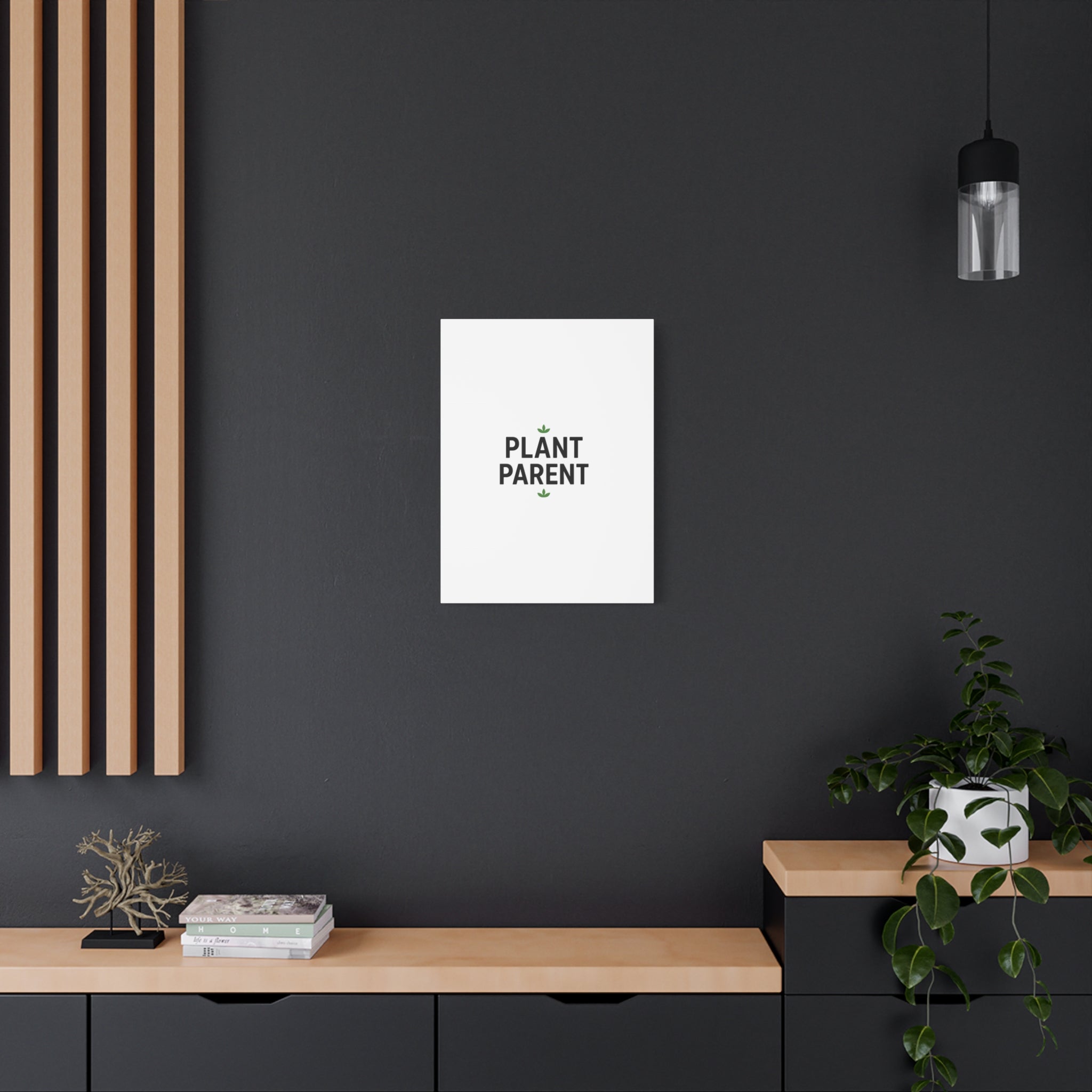 Plant Parent Canvas Wall Art — Minimalist Botanical Typography Print