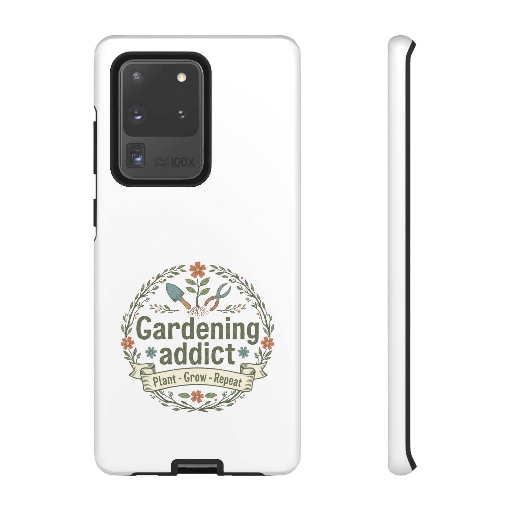Phone Case — Gardening Addict "Plant • Grow • Repeat" Floral Garden Phone Cover
