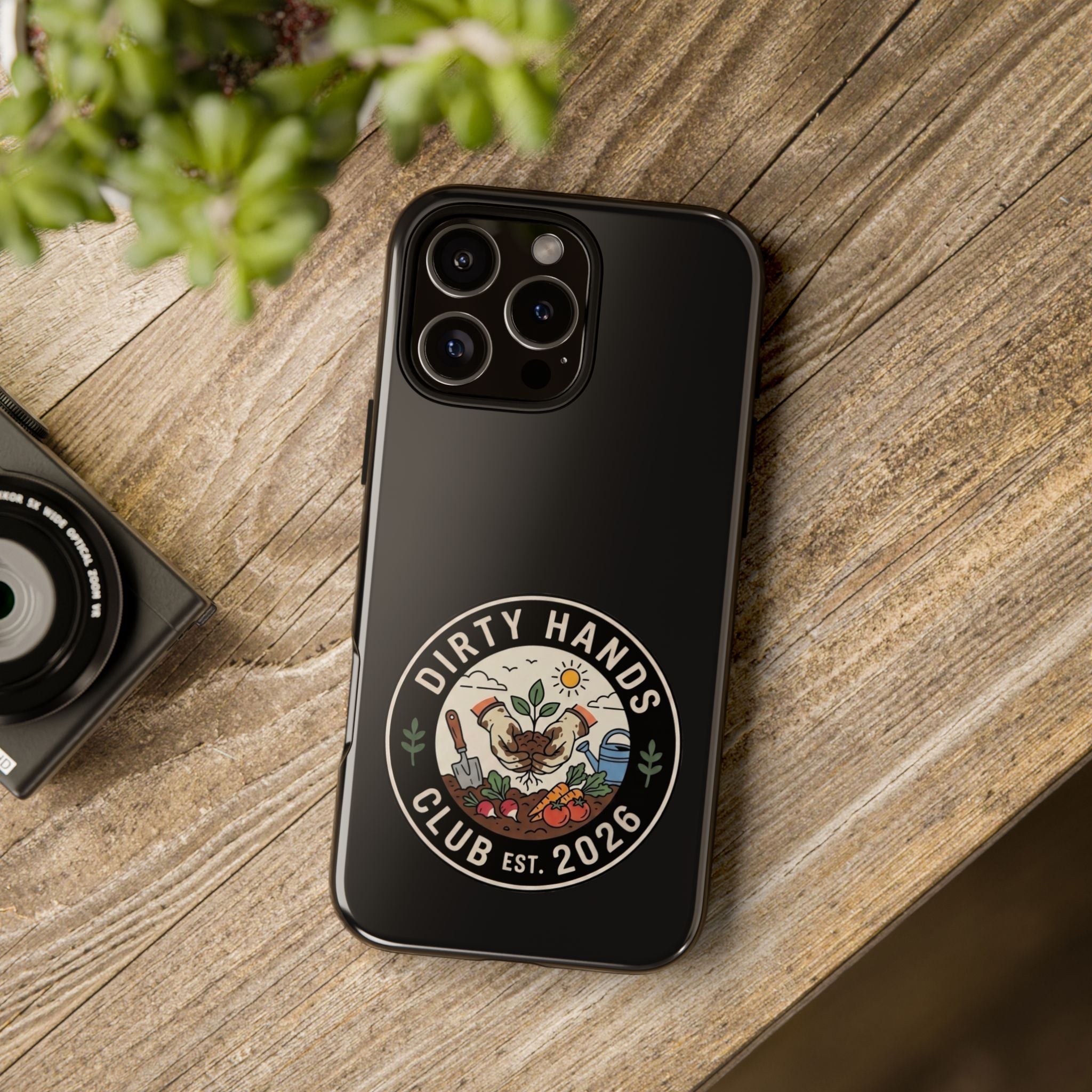 Phone Case — "Dirty Hands Club Est. 2026" Badge (Gardener, Outdoorsy Protective Case)