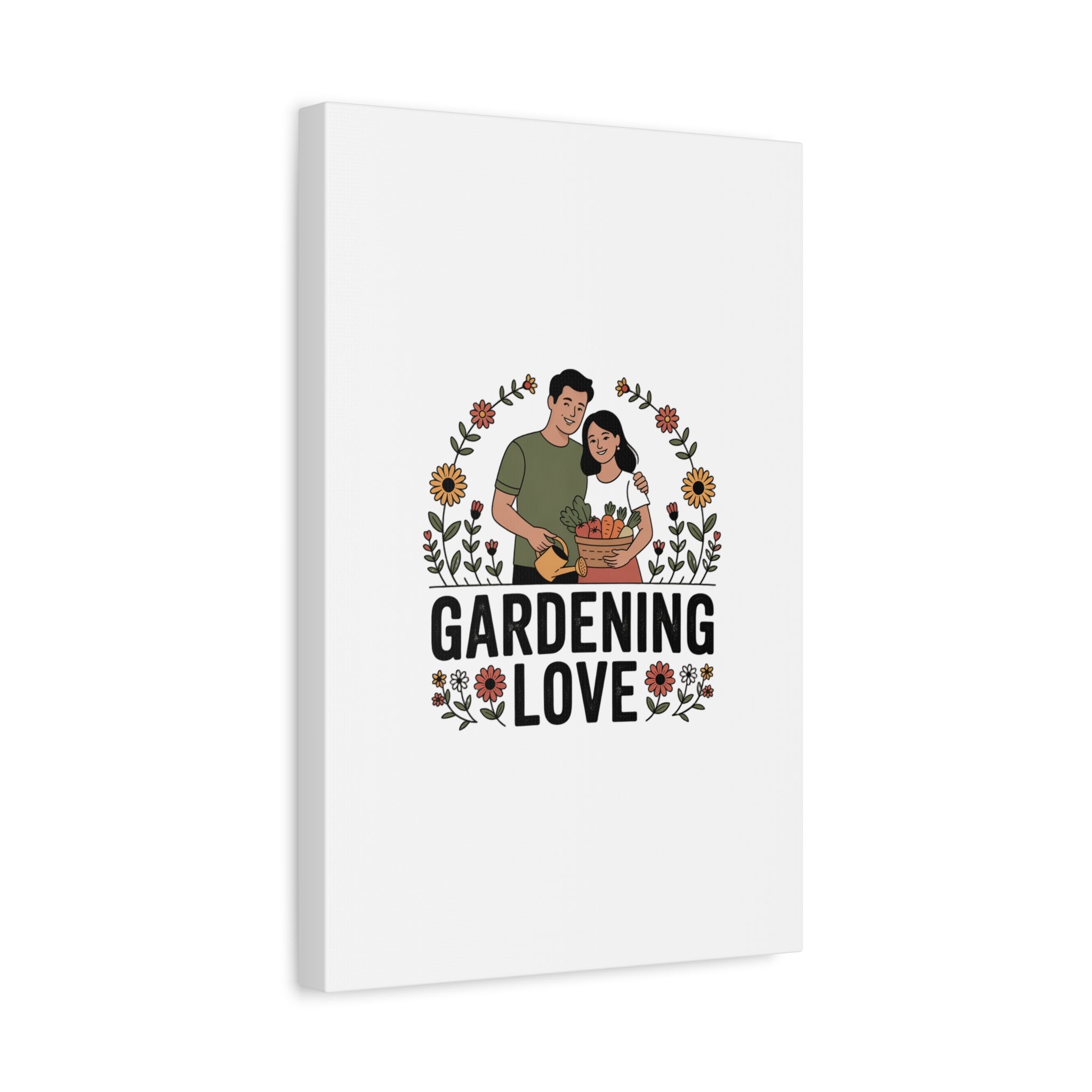 Gardening Love Canvas Print — Couple Gardening Wall Art