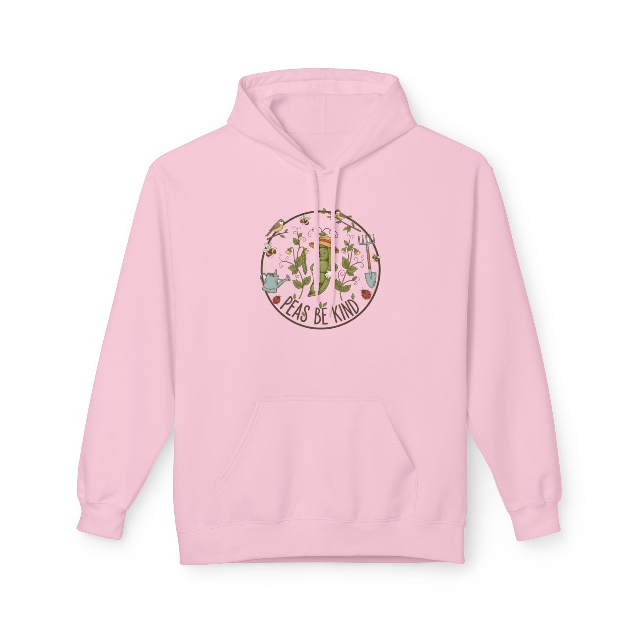 Cute Gardening Hoodie — "Peas Be Kind" Floral Graphic