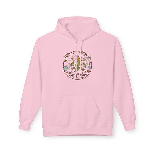 Cute Gardening Hoodie — "Peas Be Kind" Floral Graphic