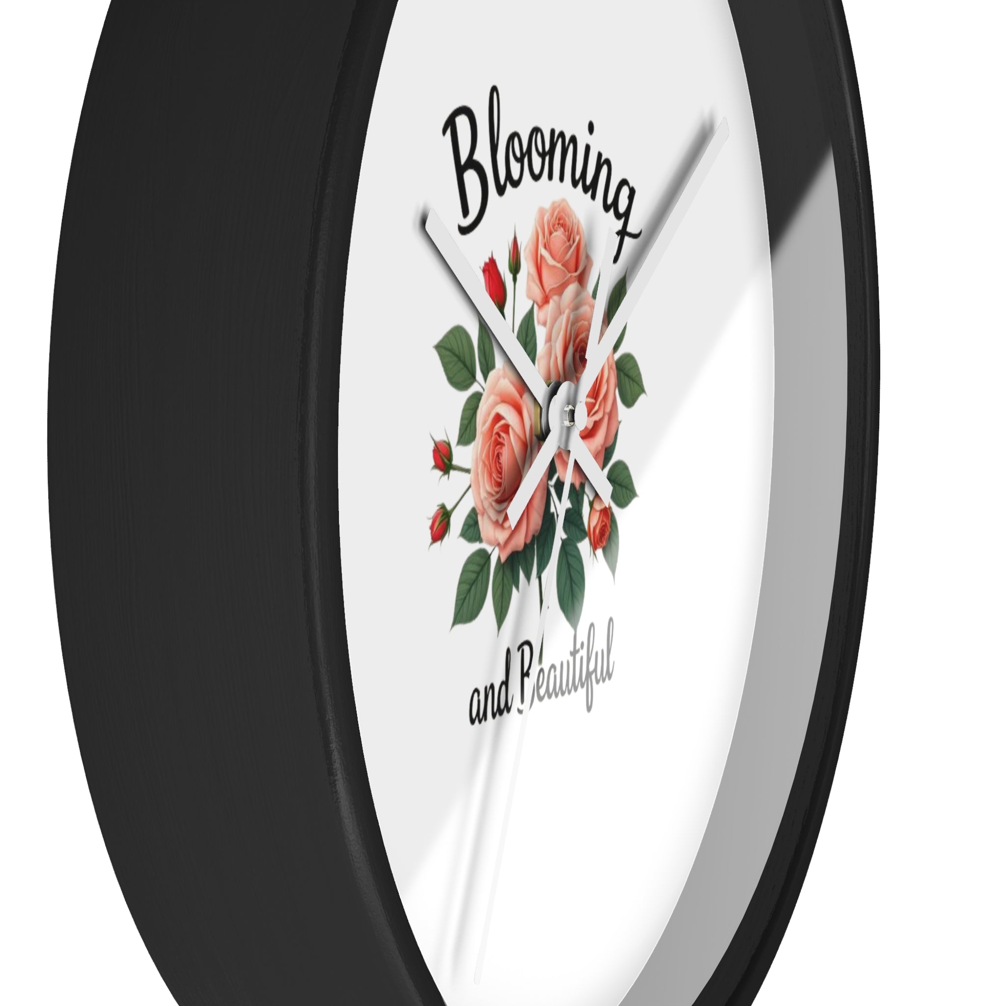 Blooming and Beautiful Wall Clock — Floral Rose Decorative Home Clock