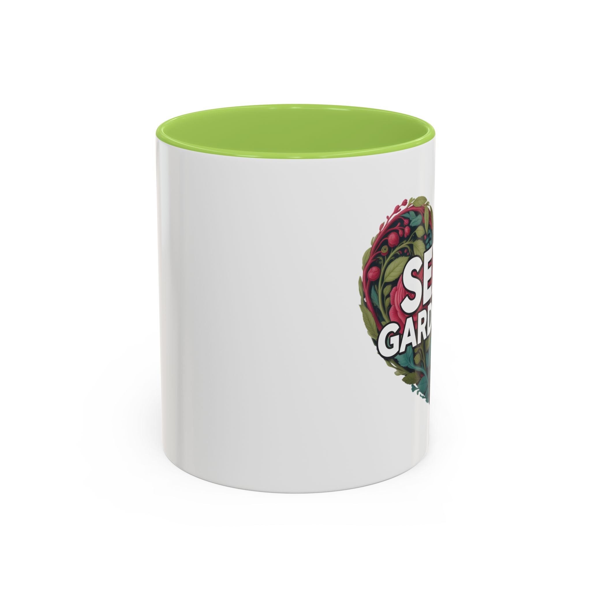 Sexy Gardener Accent Coffee Mug – Floral Heart Gardening Gift (11/15oz)